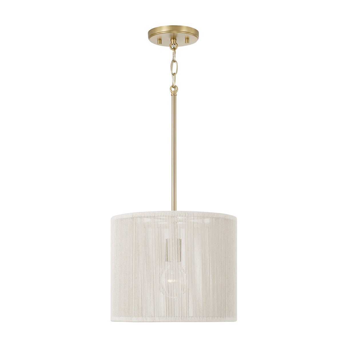 Malou Drum Pendant 12", Natural Rope and Matte Brass