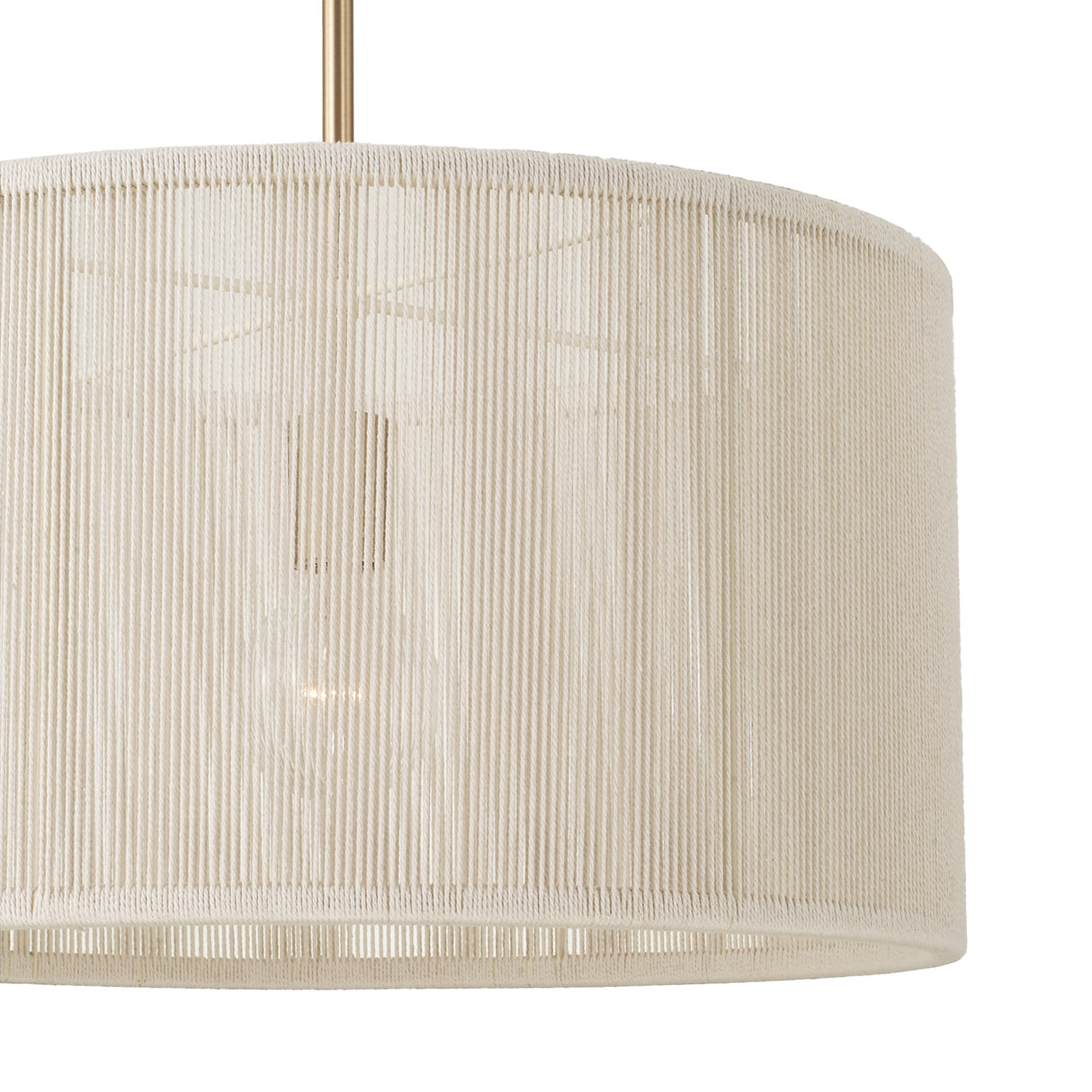 Malou Drum Pendant 18", Natural Rope and Matte Brass