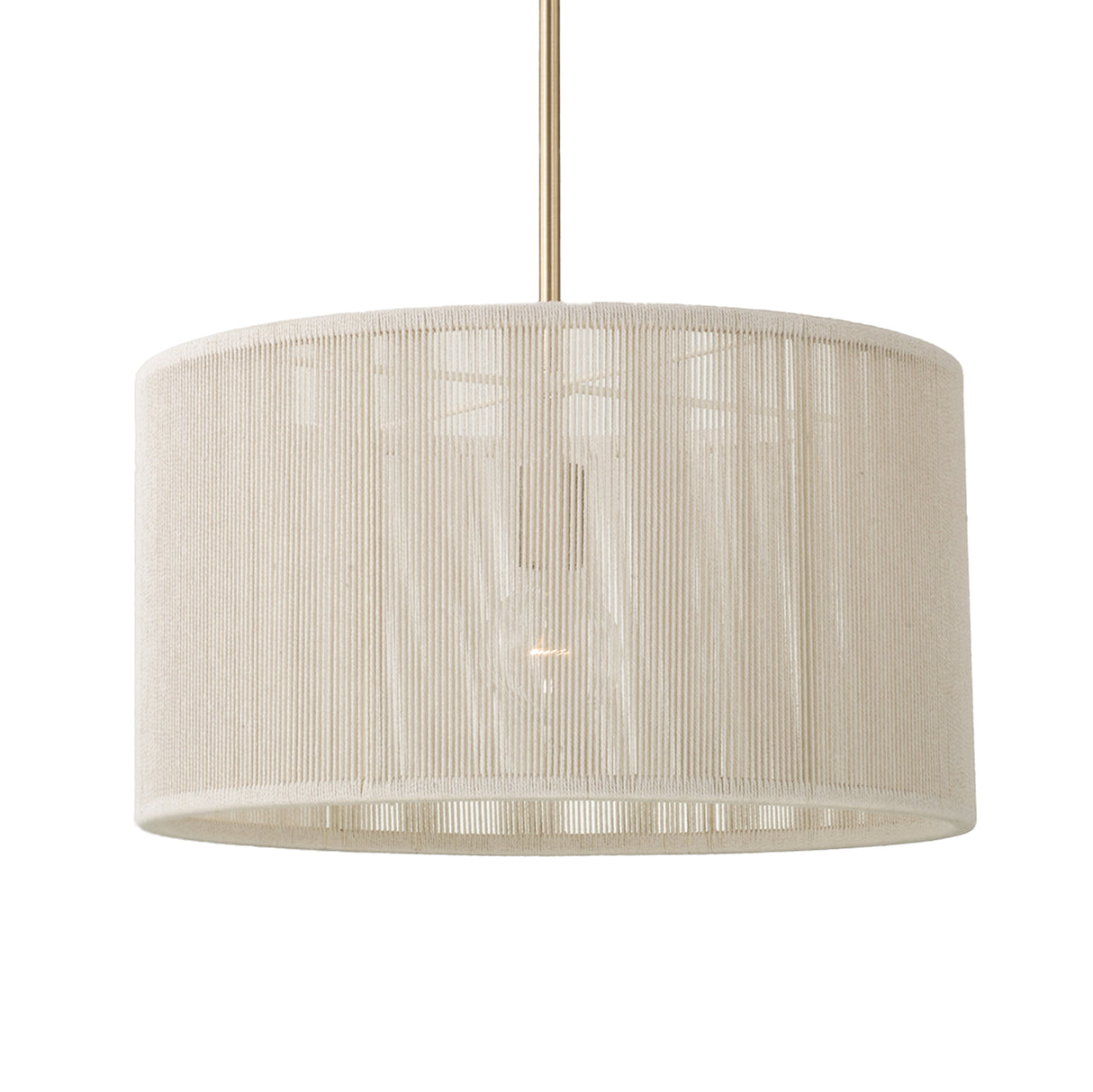 Malou Drum Pendant 18", Natural Rope and Matte Brass