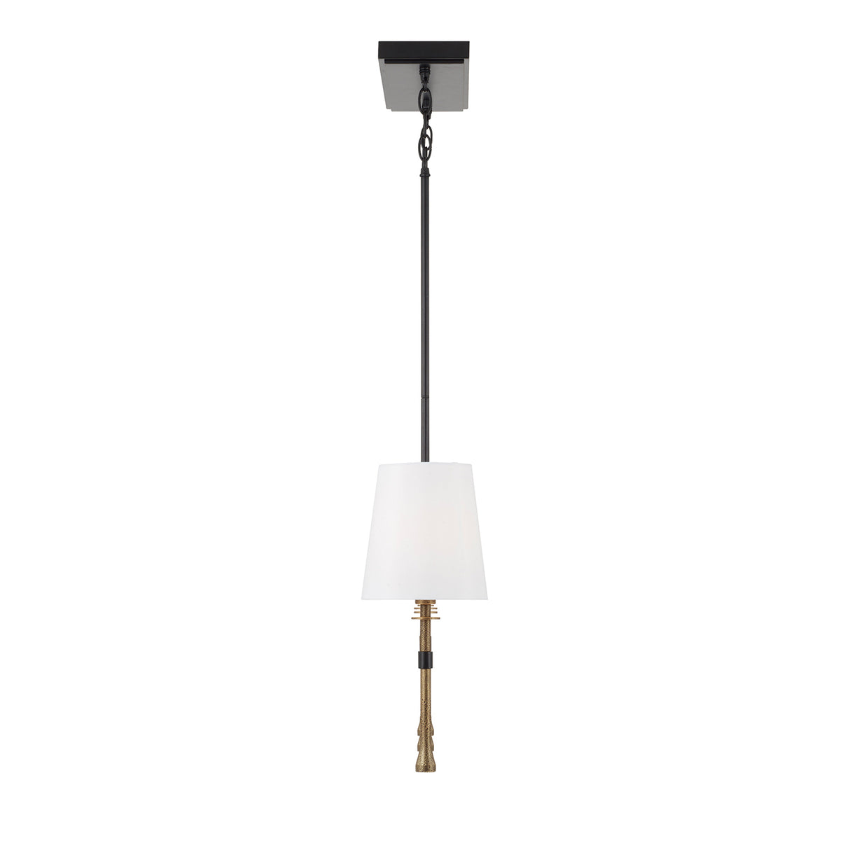 Gerald Linear Chandelier 48", Matte Black and Hammered Brass