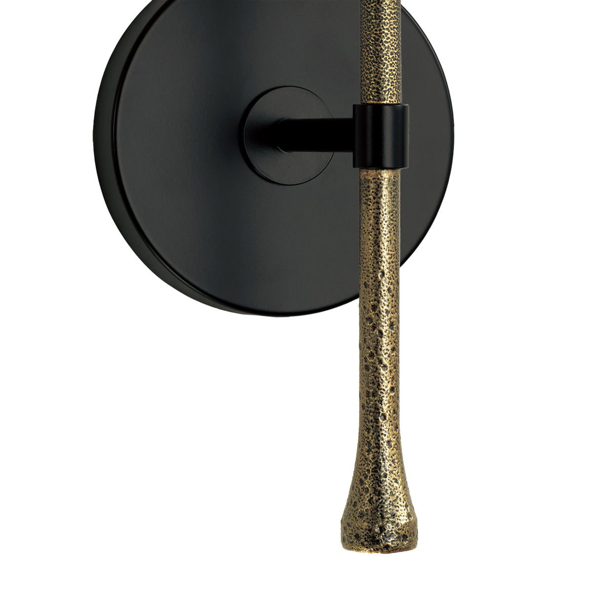 Gerald Wall Sconce 14", Matte Black and Hammered Brass