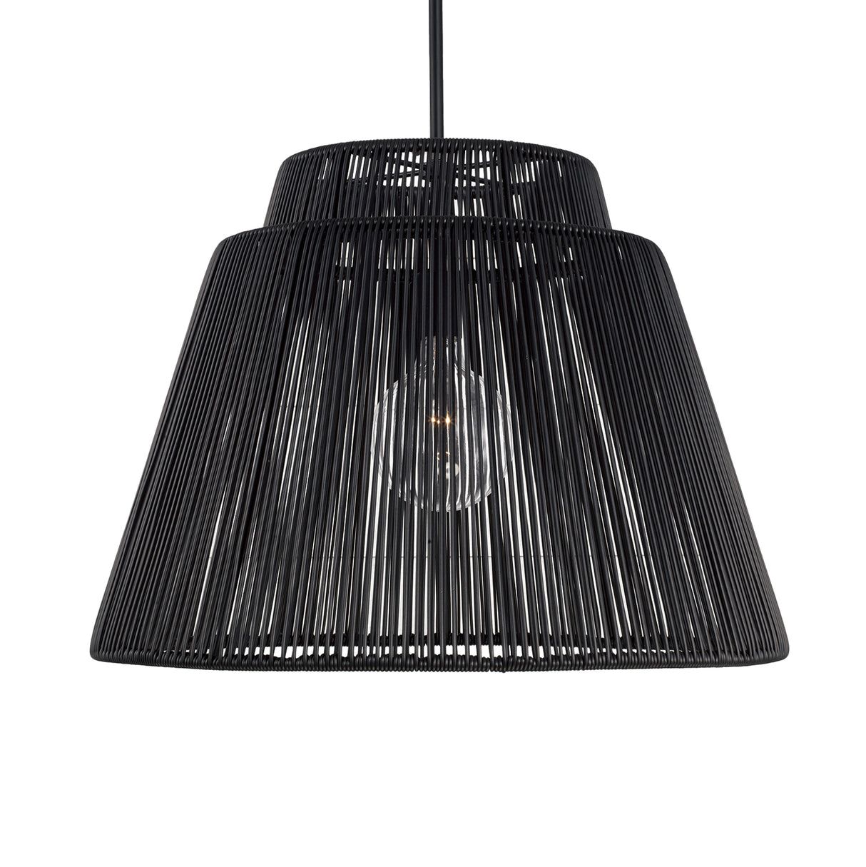 Luma 1 Light Outdoor Pendant 23", Black