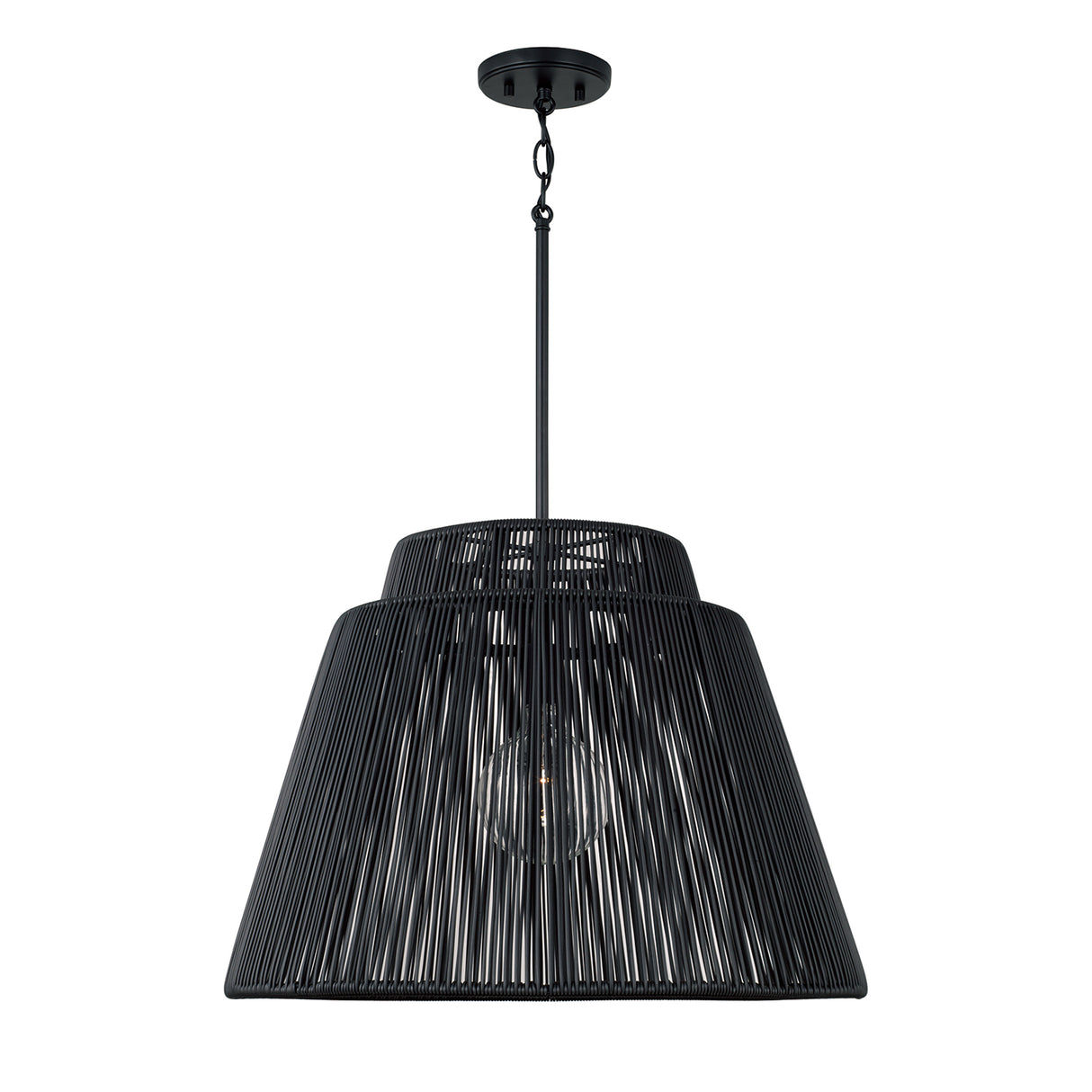 Luma 1 Light Outdoor Pendant 23", Black