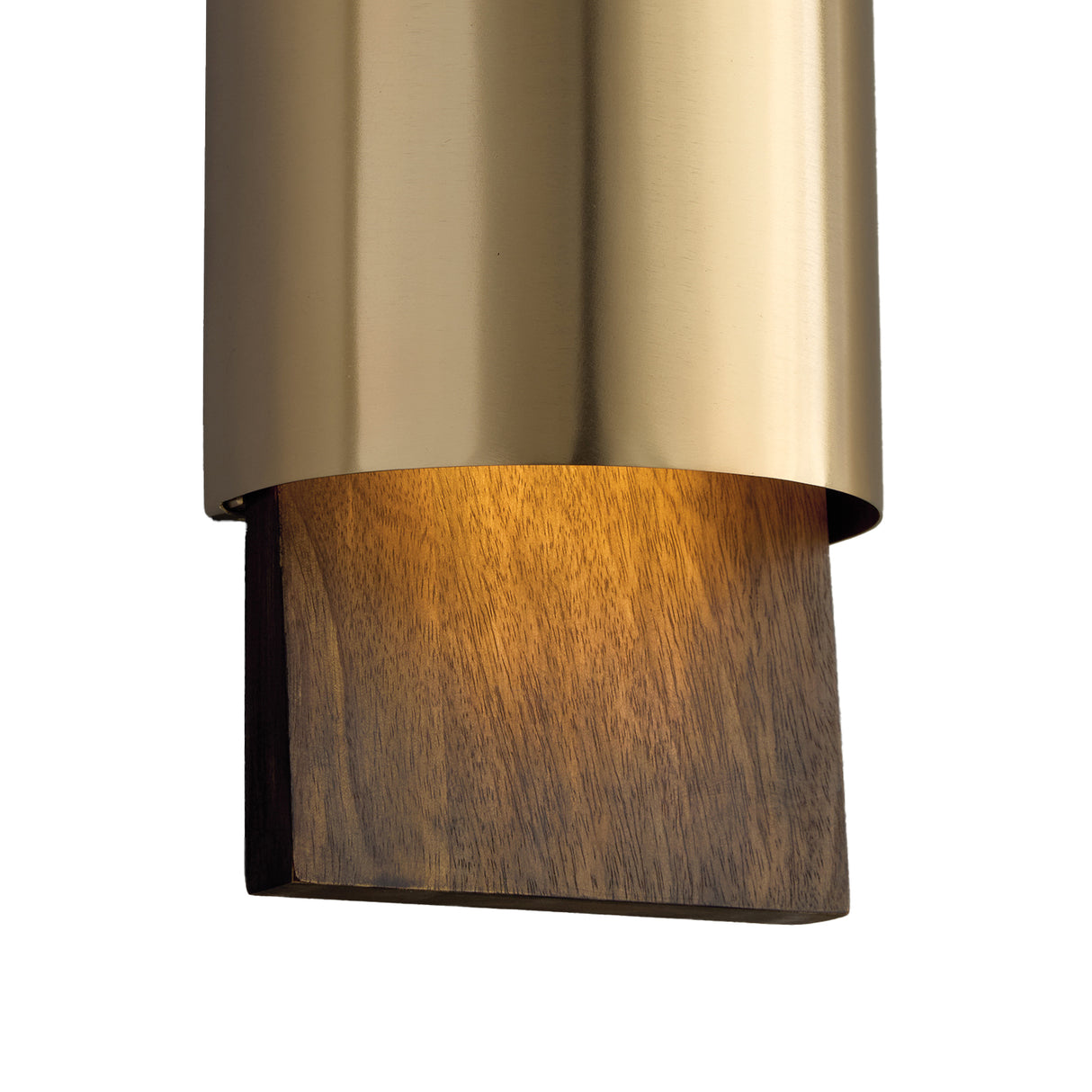 Solace LED Wall Sconce 13", Espresso Wood and Matte Brass