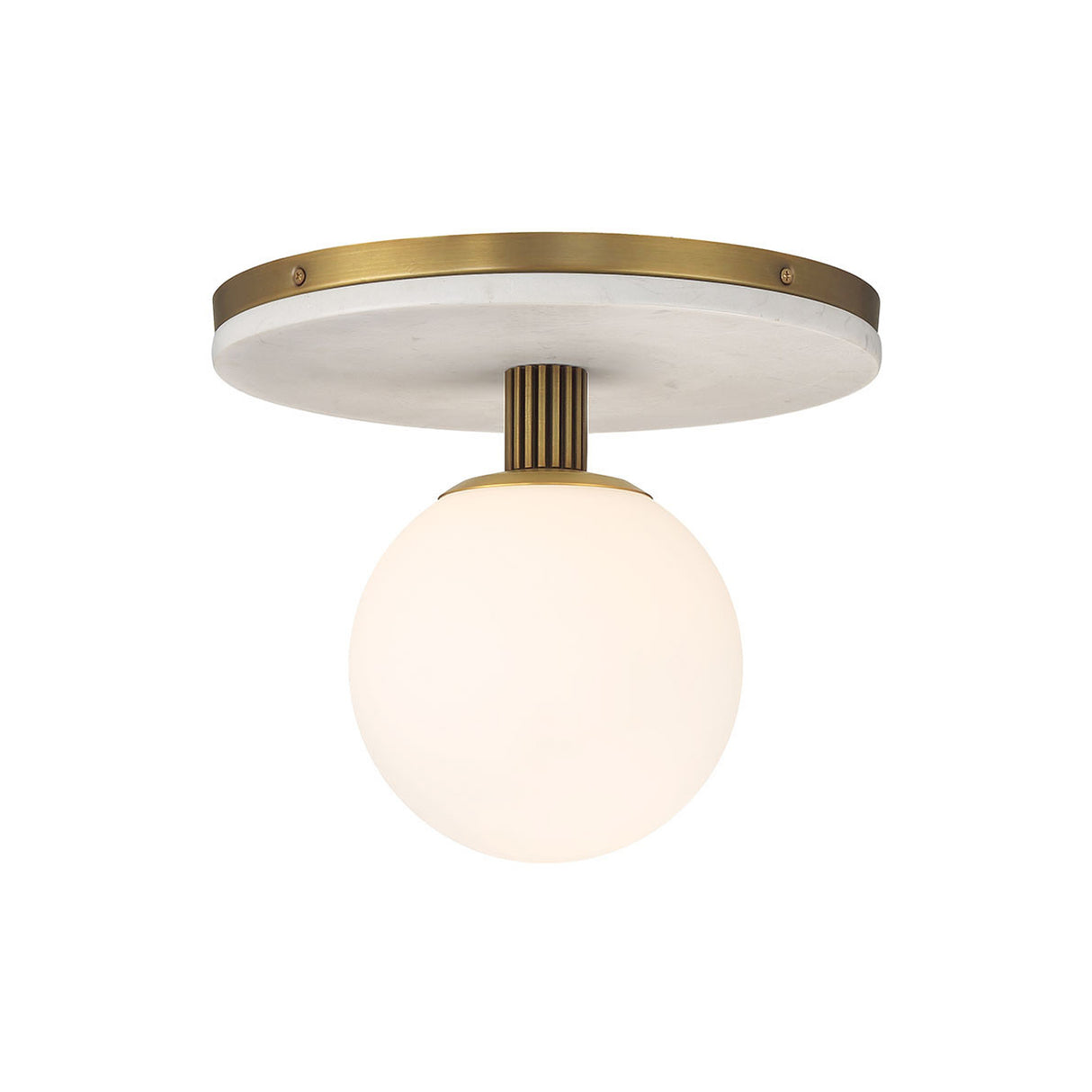 Araceli Medium LED Semi-Flush 12", Antique Brass and White Marble