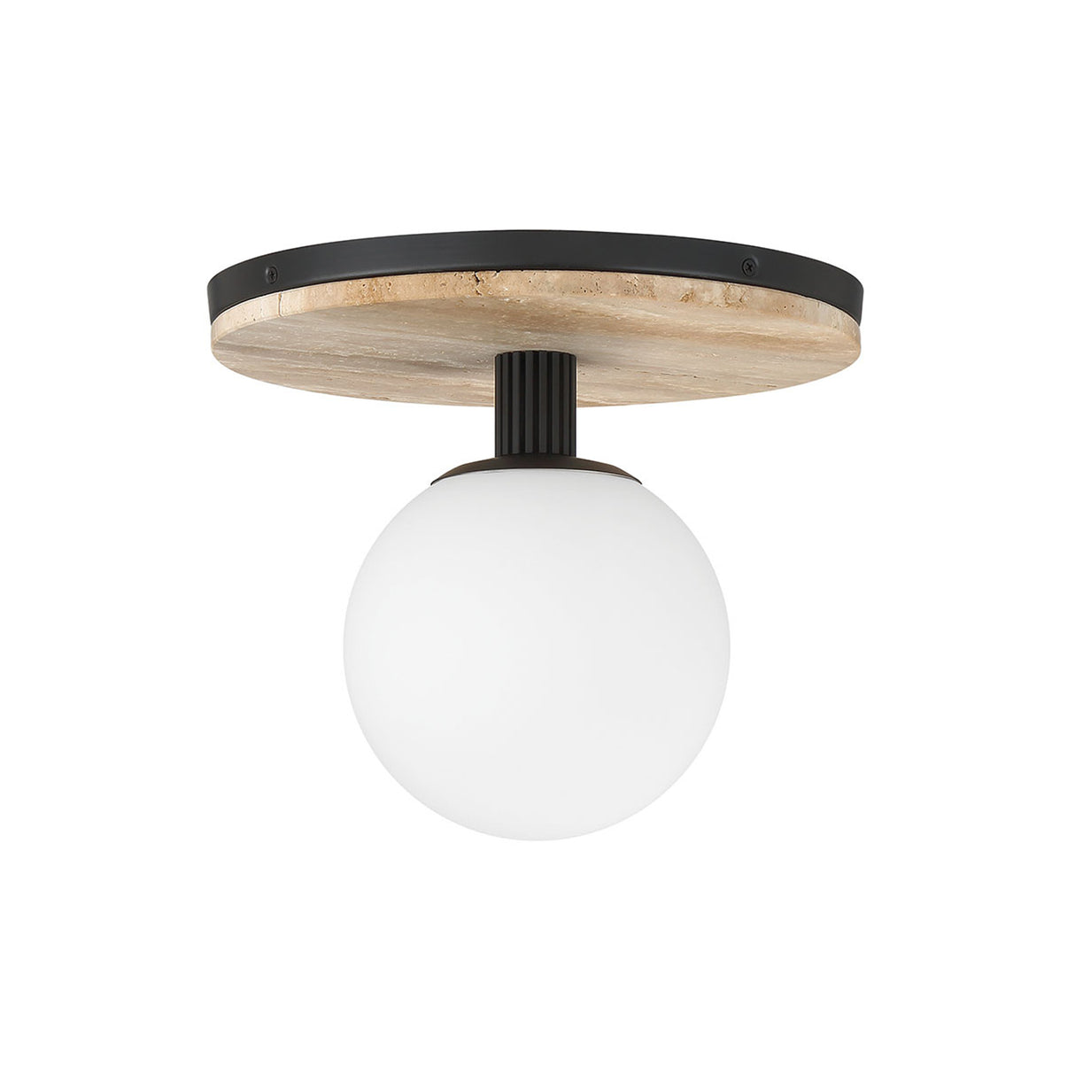 Araceli Medium LED Semi-Flush 12", Matte Black and Travertine