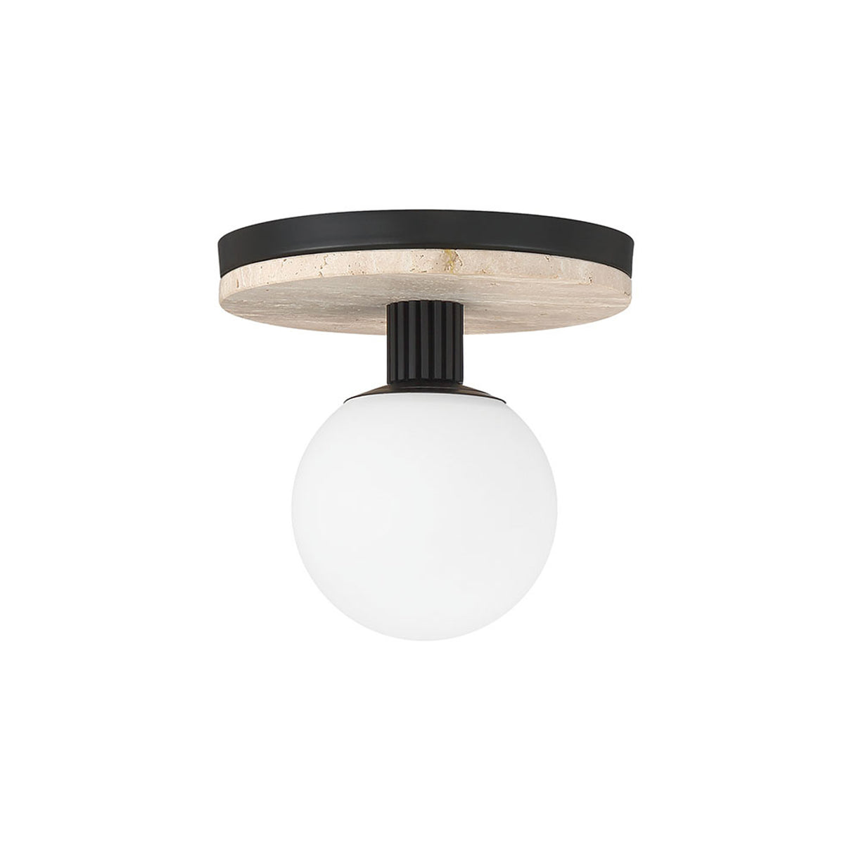 Araceli Small LED Semi-Flush 8", Matte Black and Travertine