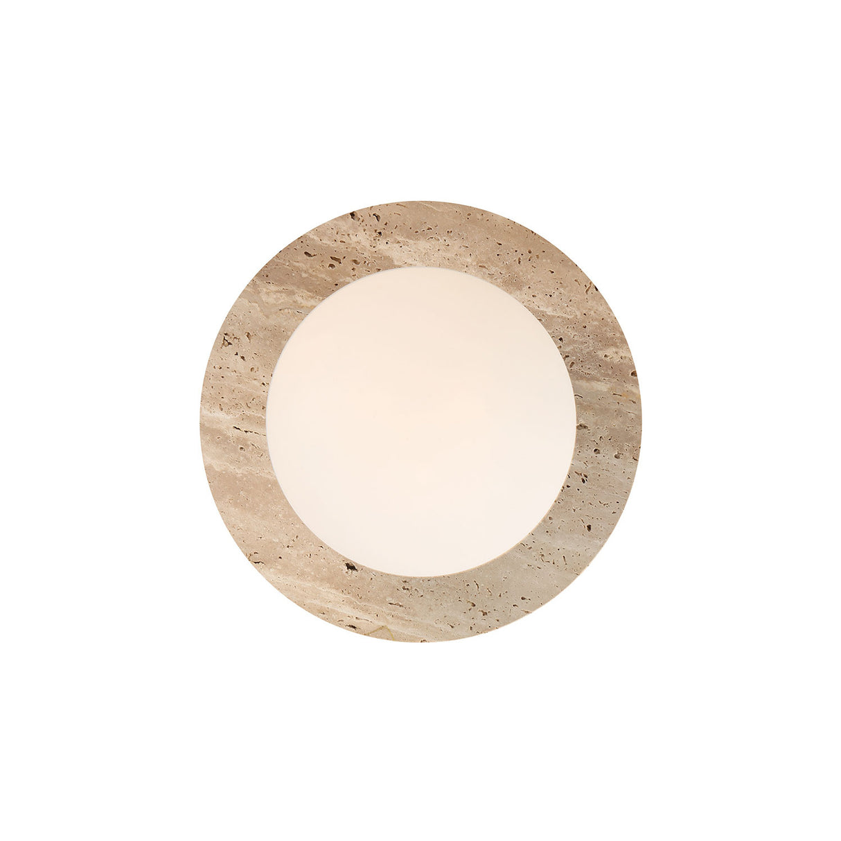 Araceli Small LED Semi-Flush 8", Matte Black and Travertine