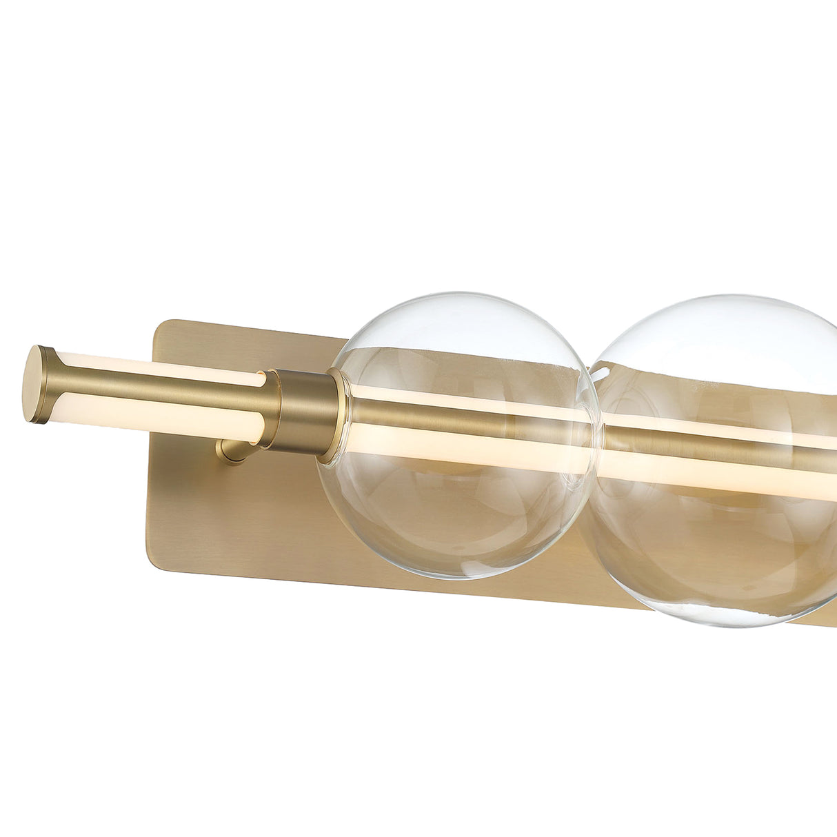 Latimer LED Vanity Light 34", Brass and Clear Glass