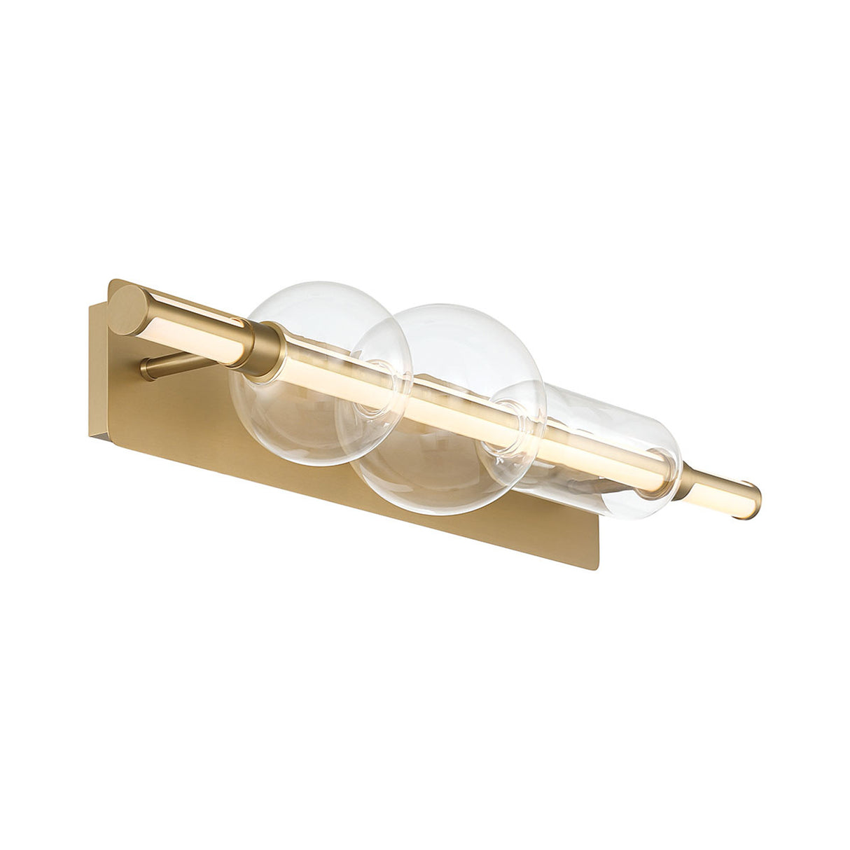 Latimer LED Vanity Light 34", Brass and Clear Glass