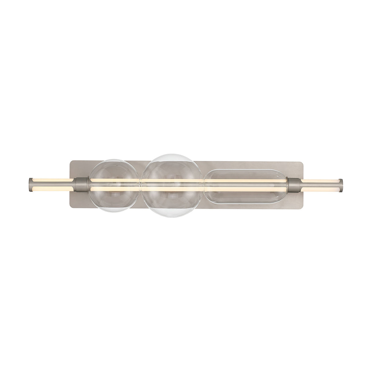 Latimer LED Vanity Light 34", Satin Nickel and Clear Glass