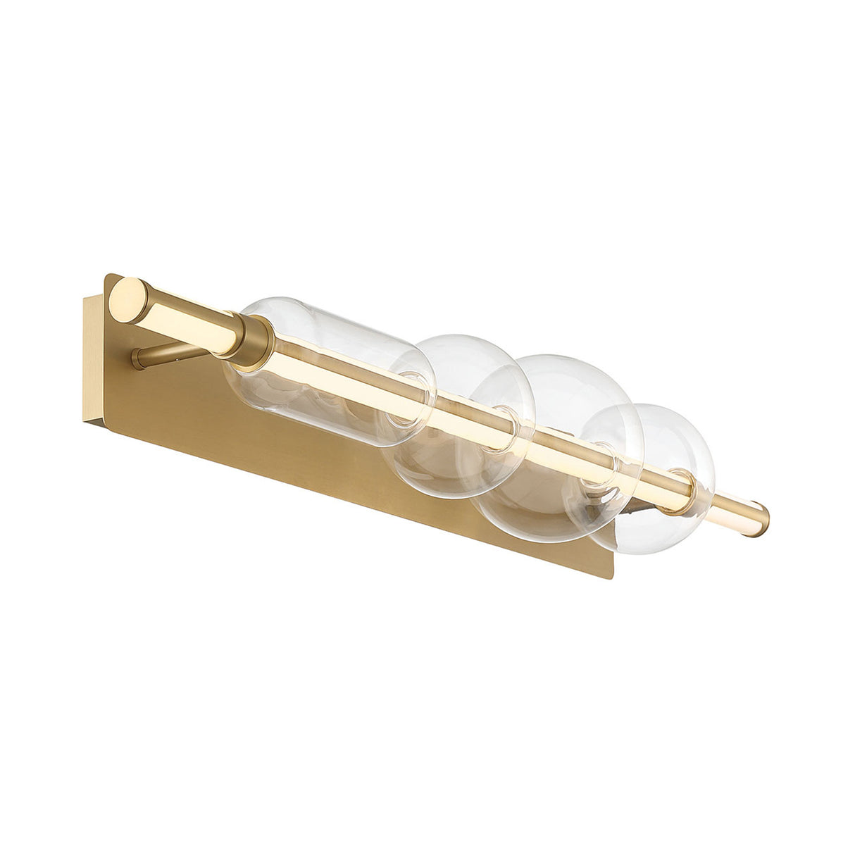 Latimer LED Vanity Light 40", Brass and Clear Glass