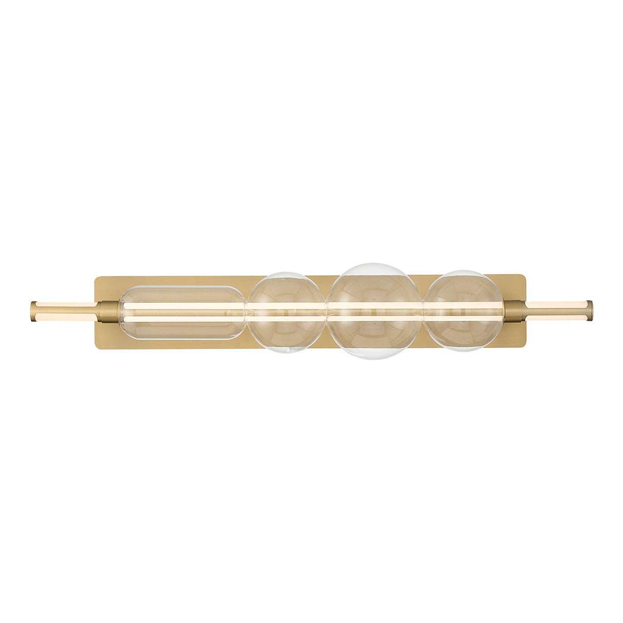 Latimer LED Vanity Light 40", Brass and Clear Glass
