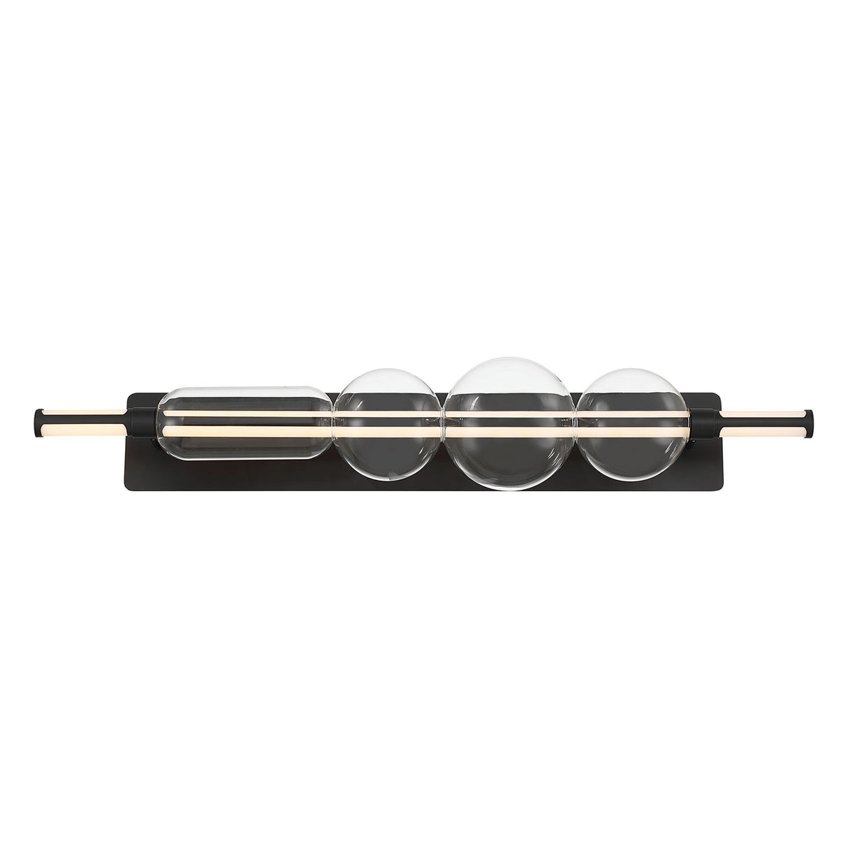 Latimer LED Vanity Light 40", Matte Black and Clear Glass
