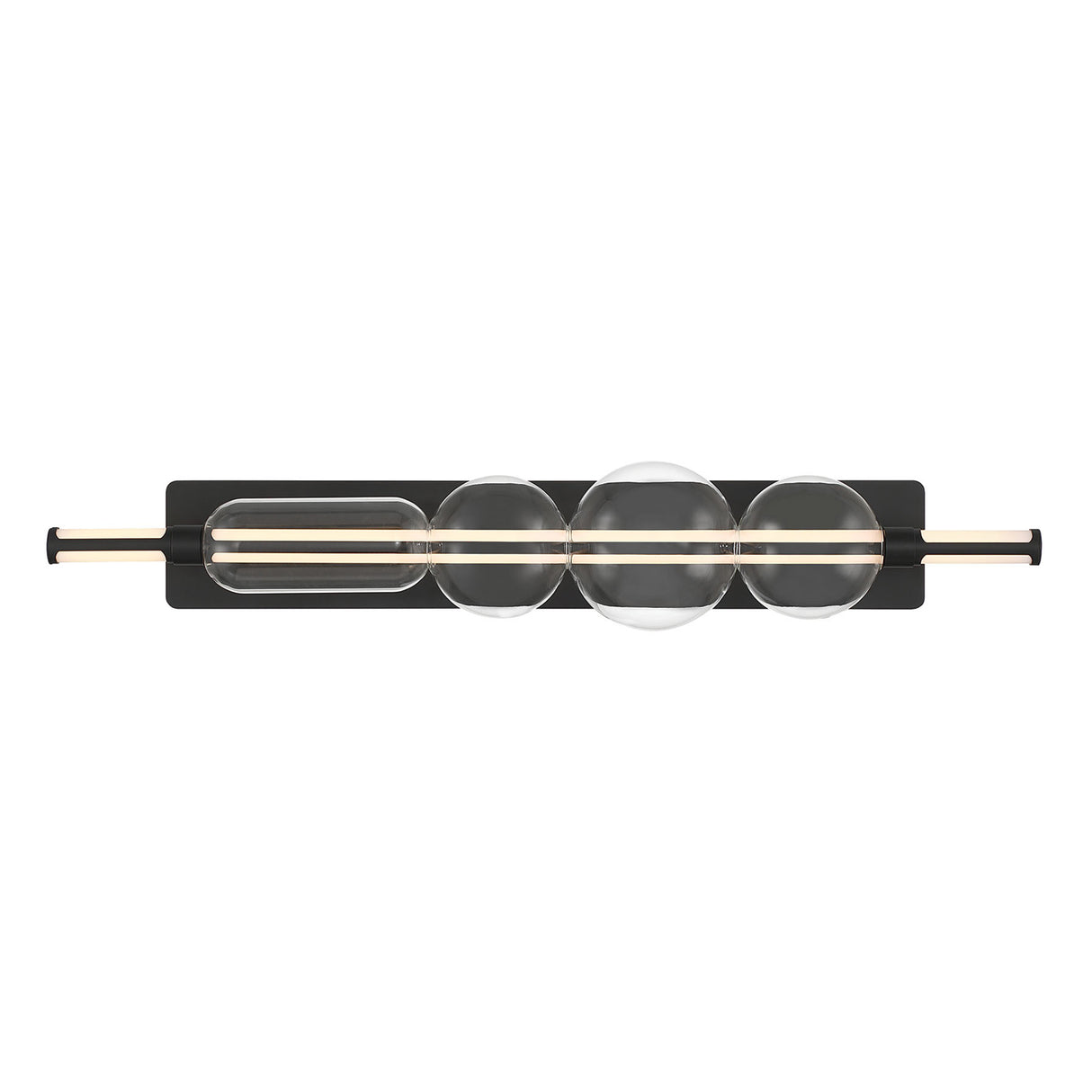 Latimer LED Vanity Light 40", Matte Black and Clear Glass