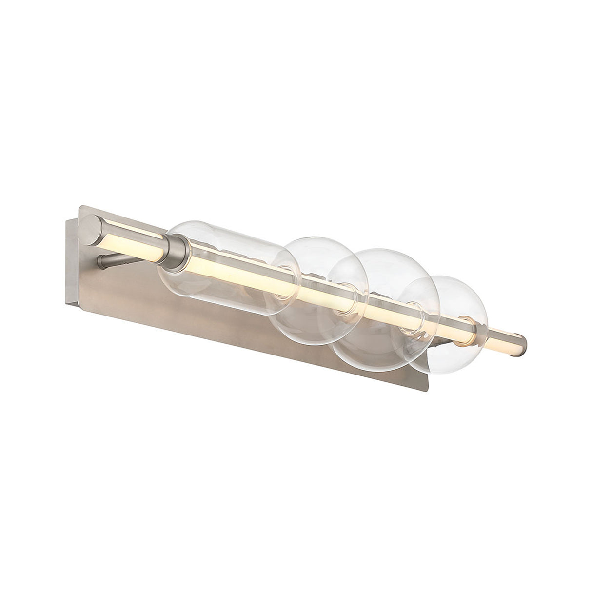 Latimer LED Vanity Light 40", Satin Nickel and Clear Glass