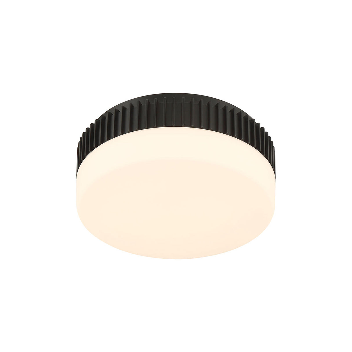 Jamel Medium LED Flush Mount 12", Matte Black and Opal Glass