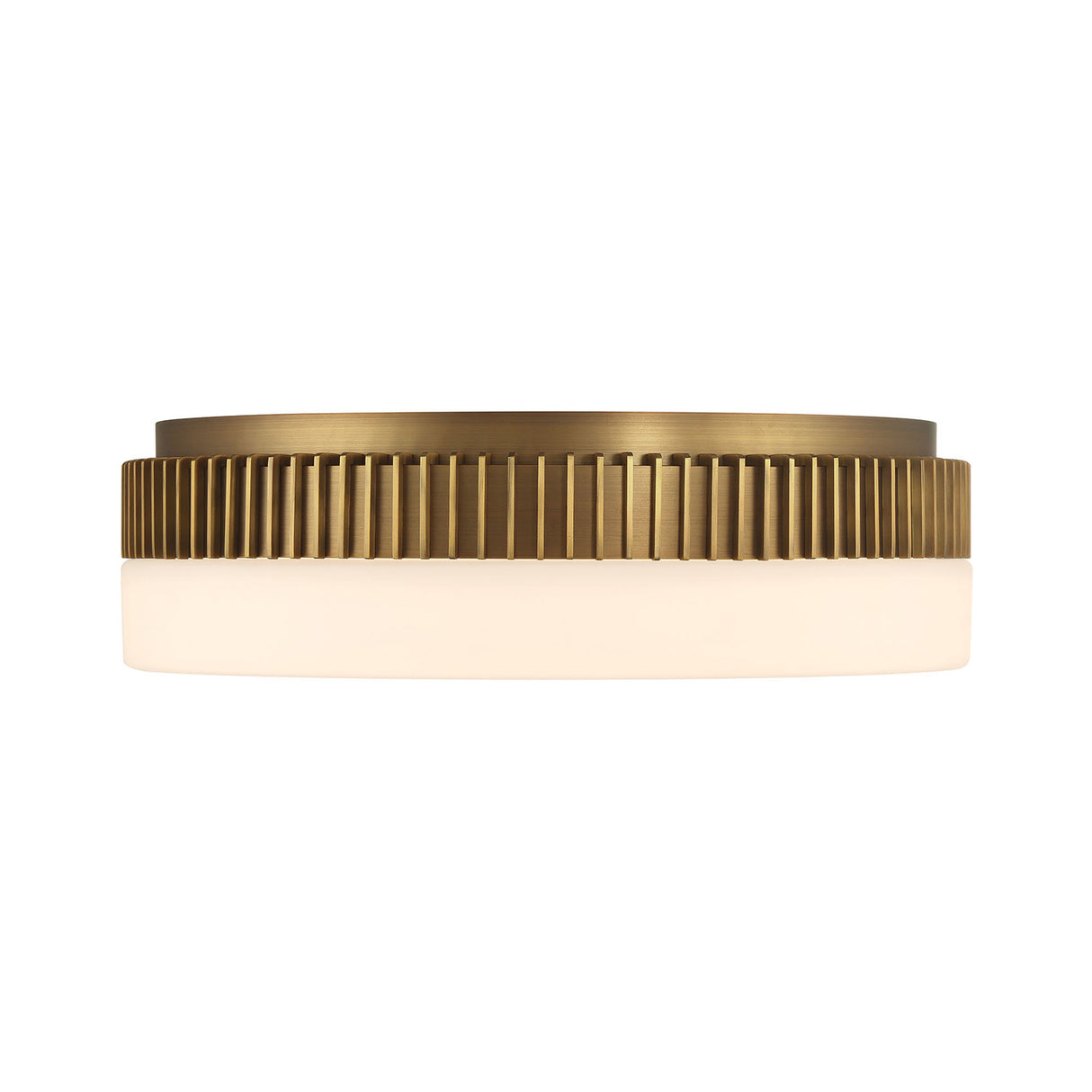 Jamel Large LED Flush Mount 18", Antique Brass and Opal Glass