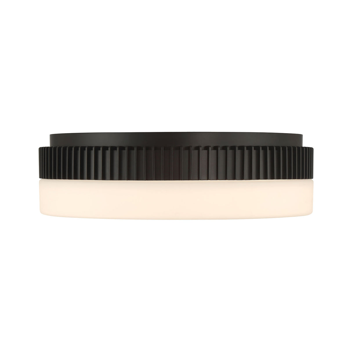 Jamel Large LED Flush Mount 18", Matte Black and Opal Glass