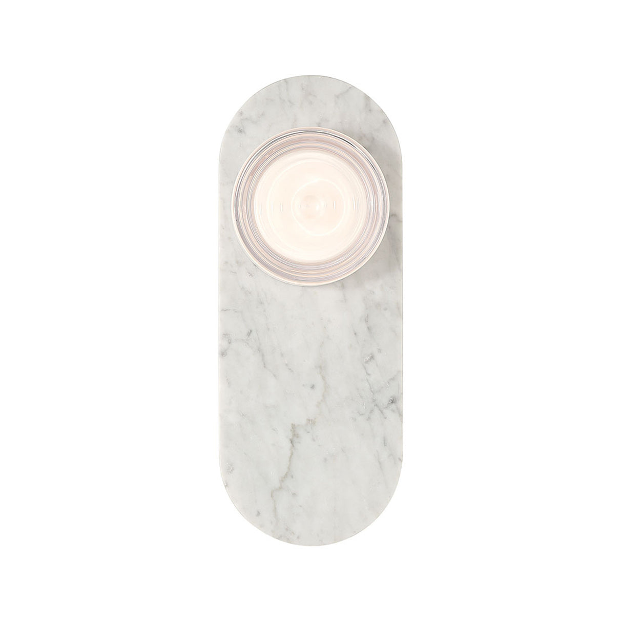 Belin Indoor/Outdoor LED Wall Sconce 15", White Marble and Clear Wave Glass