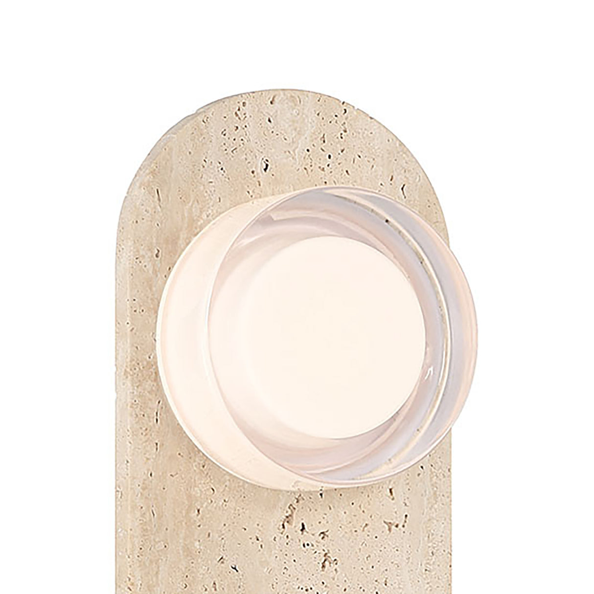 Belin Indoor/Outdoor LED Wall Sconce 15", Travertine and Clear Smooth Glass