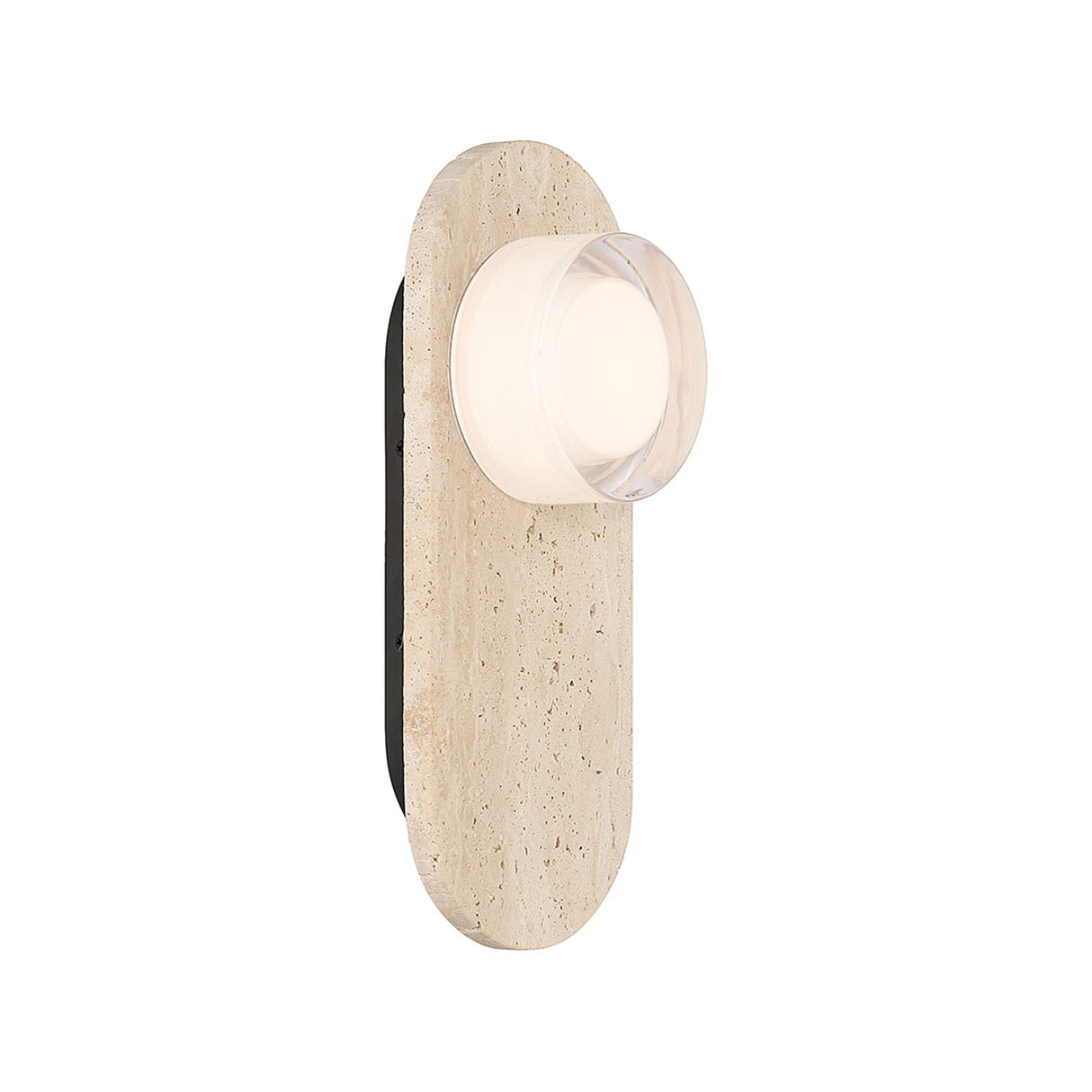 Belin Indoor/Outdoor LED Wall Sconce 15", Travertine and Clear Smooth Glass
