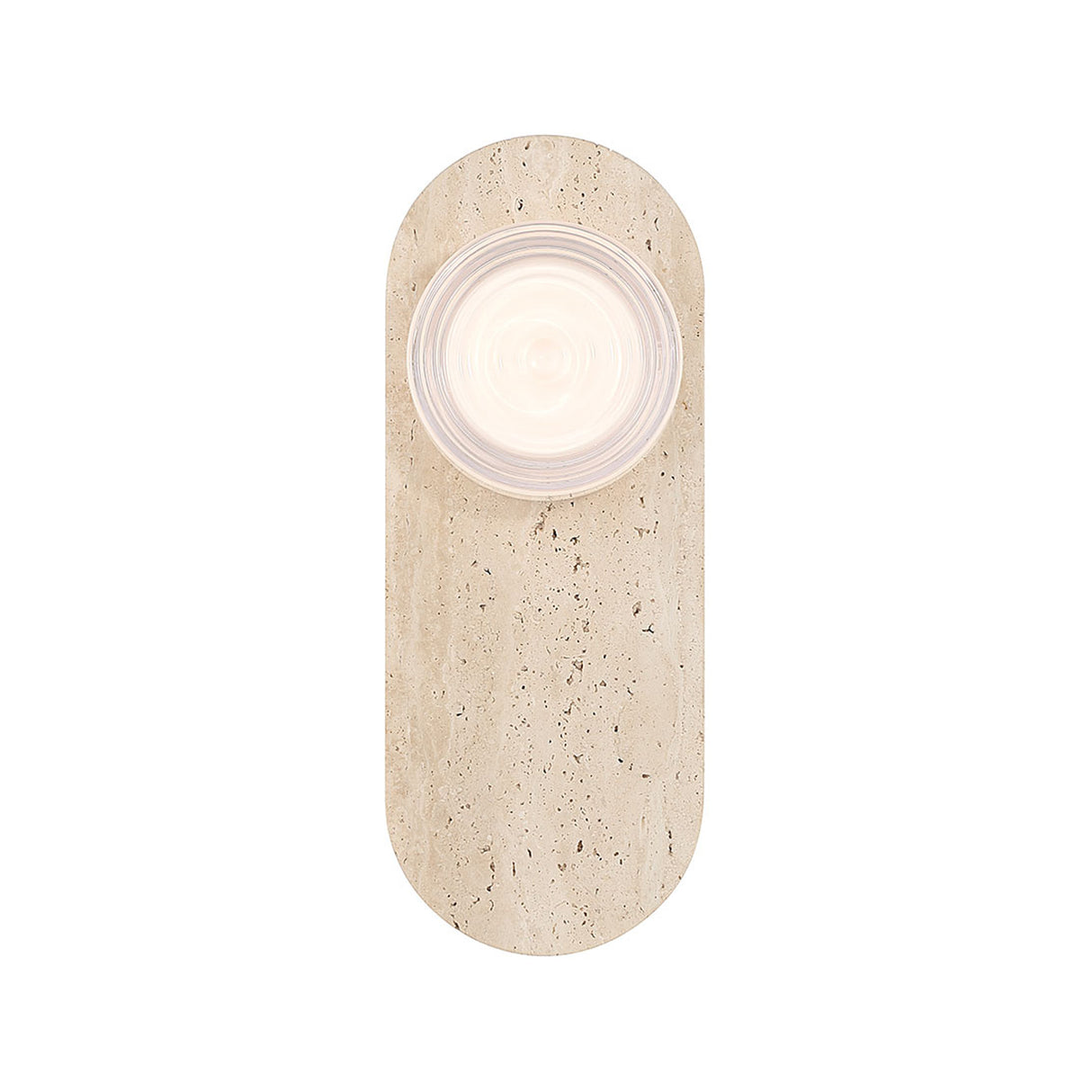 Belin Indoor/Outdoor LED Wall Sconce 15", Travertine and Clear Wave Glass