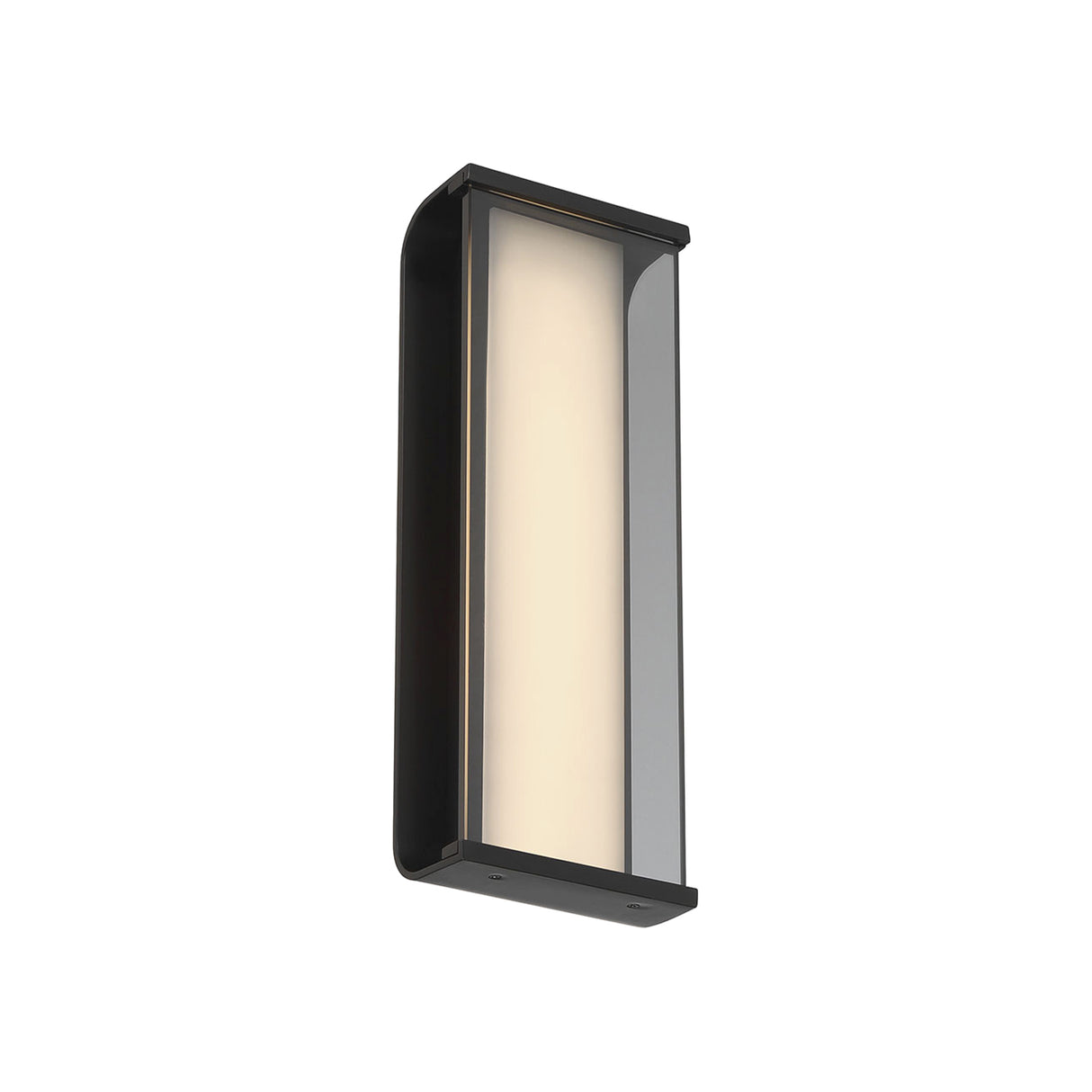 Siran Outdoor LED Wall Sconce, Medium 14", Matte Black and Smoke Glass