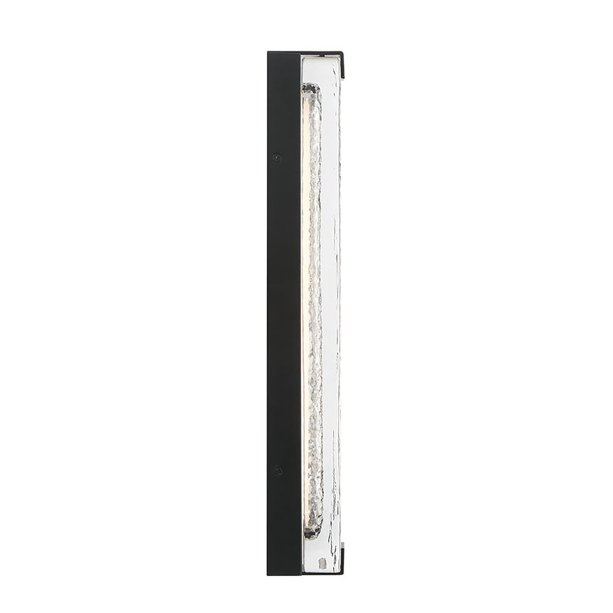 Darion Outdoor LED Wall Sconce, Medium 18", Matte Black and Clear Textured Glass