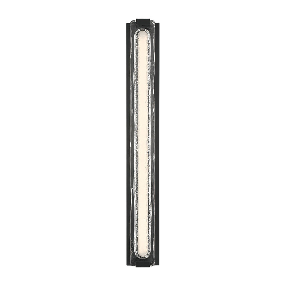 Darion Outdoor LED Wall Sconce, Extra Large 36", Matte Black and Clear Textured Glass