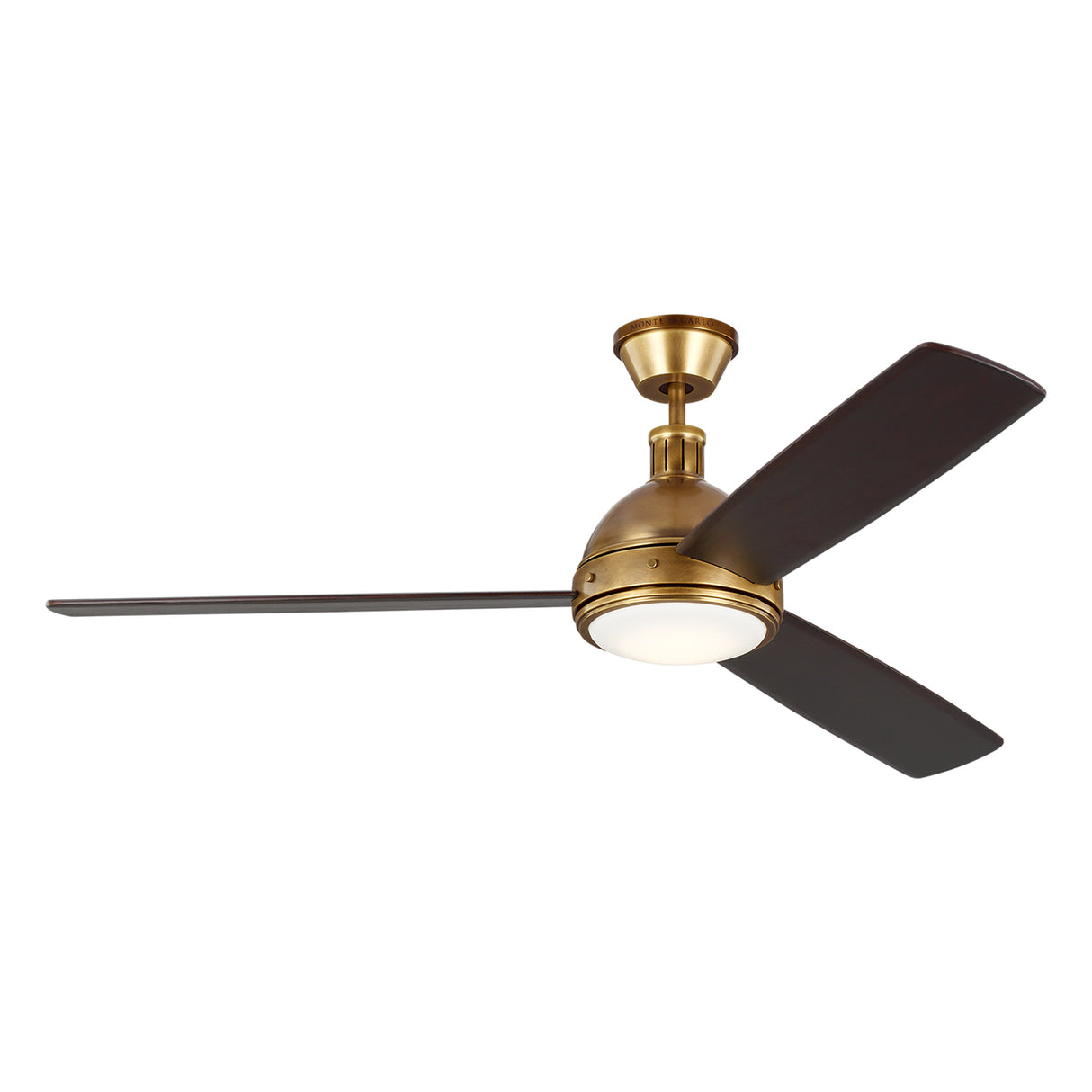Brant LED Ceiling Fan 60", Antique Brass and Mahogany