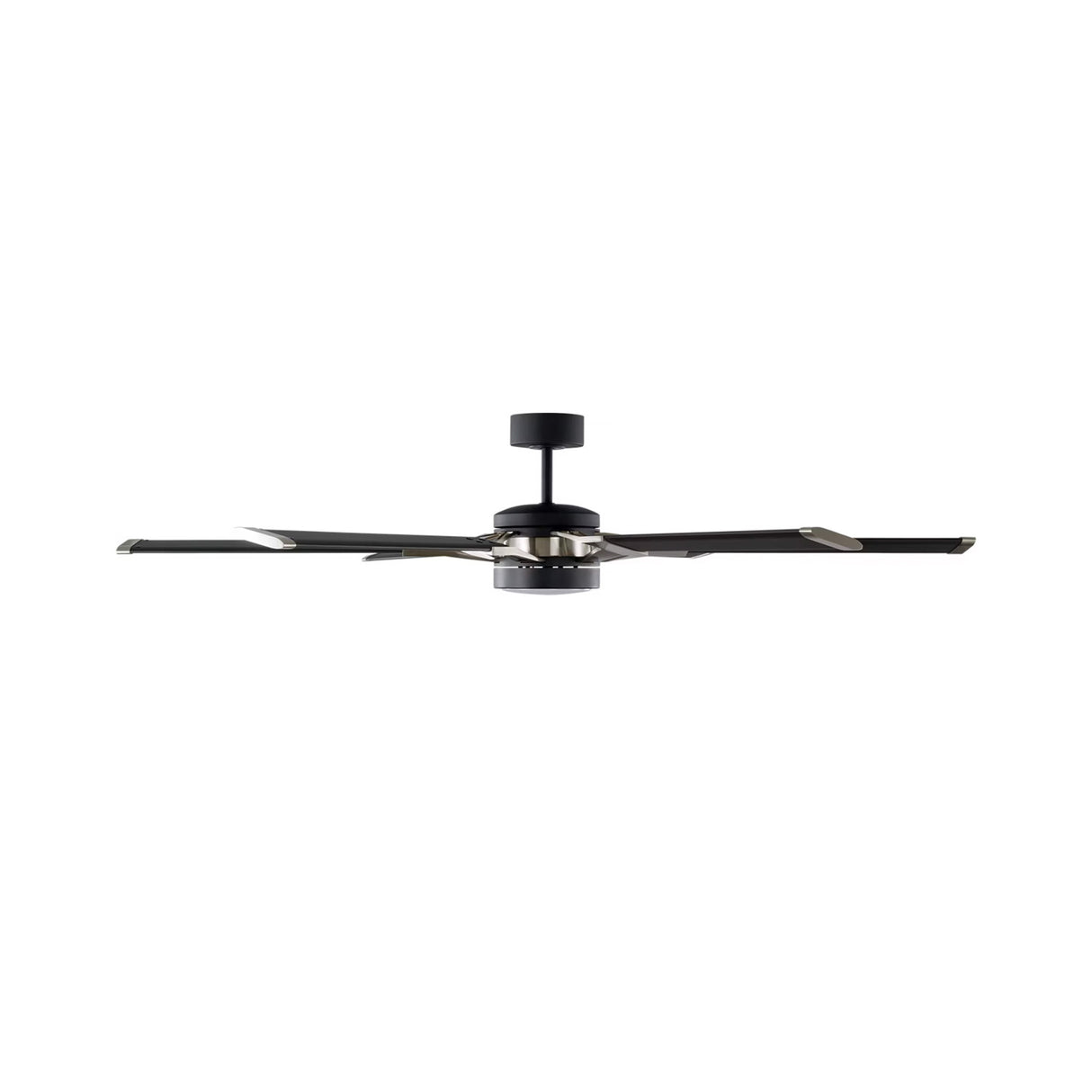 Loon LED Ceiling Fan 62", Matte Black with Brushed Steel