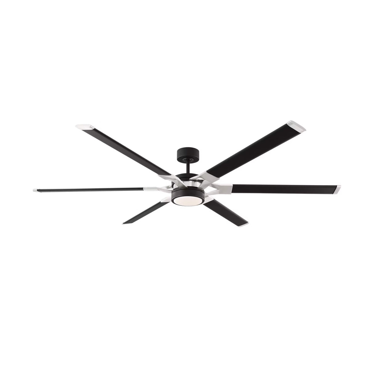 Loon LED Ceiling Fan 72", Matte Black with Brushed Steel