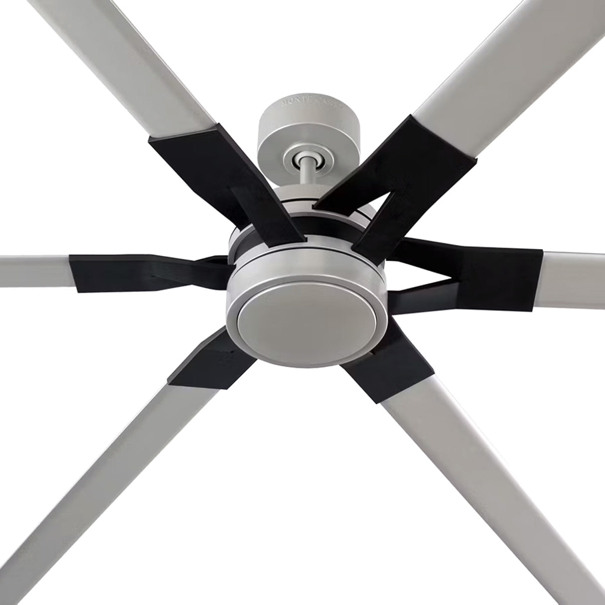 Loon LED Ceiling Fan 96", Brushed Steel with Matte Black