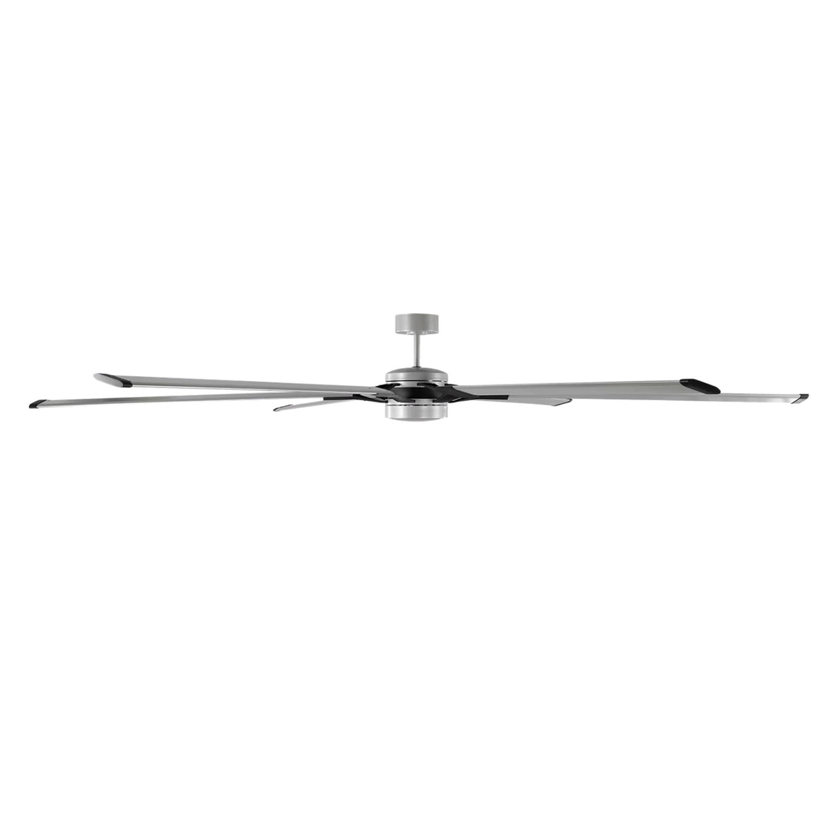 Loon LED Ceiling Fan 96", Brushed Steel with Matte Black