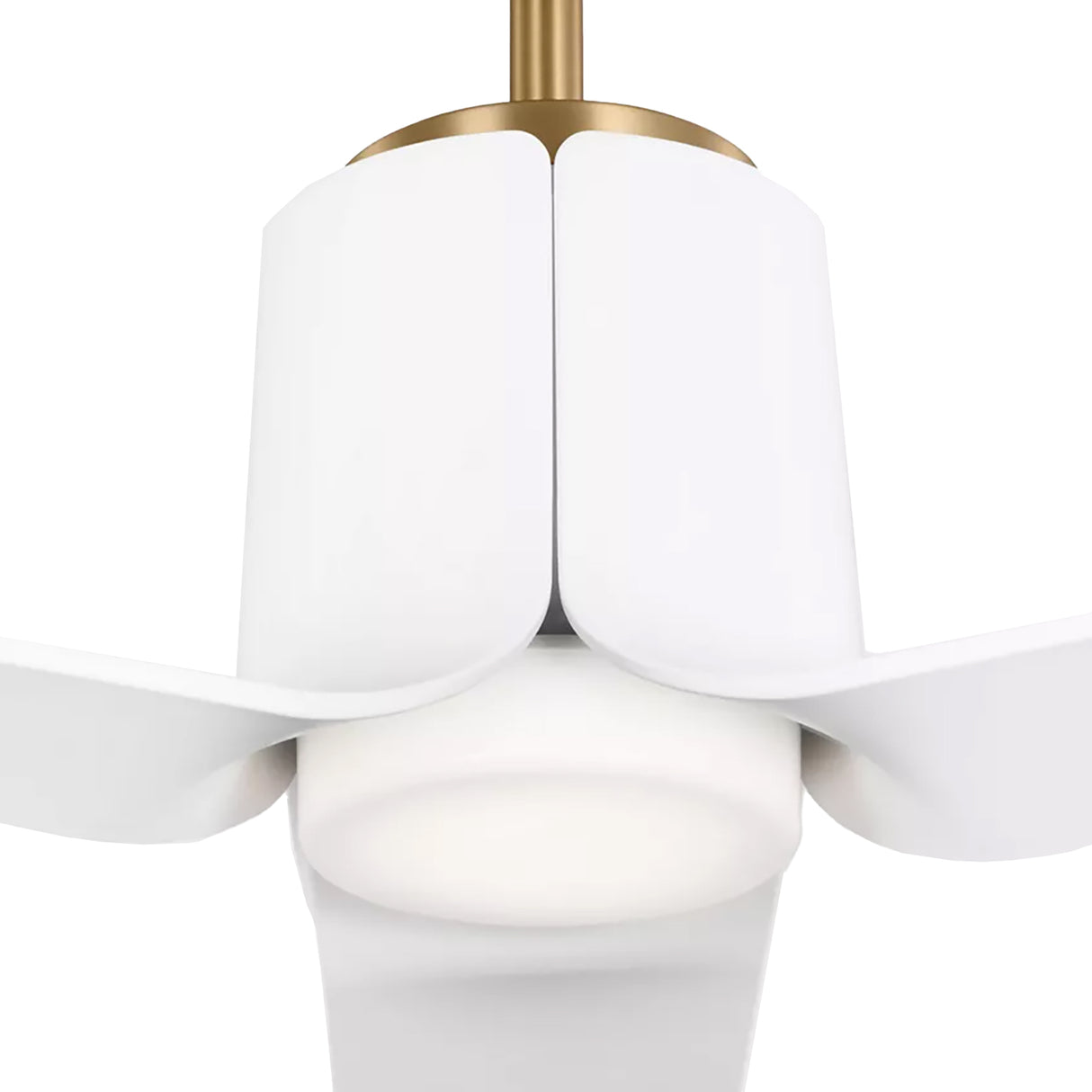 Condor LED Smart Ceiling Fan 66", Matte White with Modern Brass
