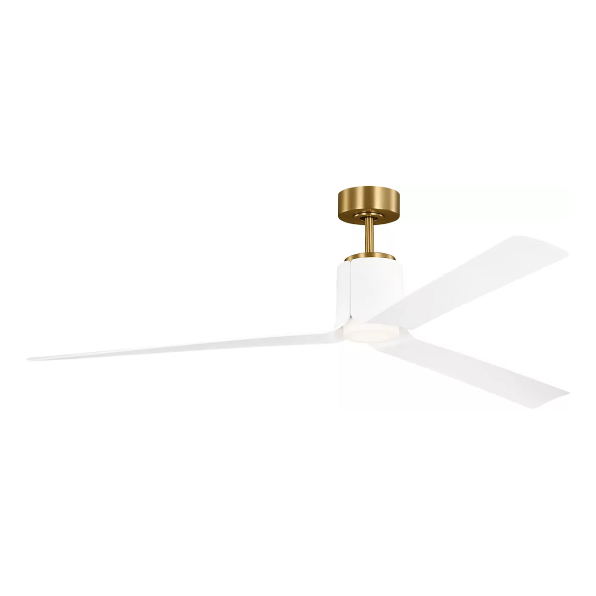 Condor LED Smart Ceiling Fan 66", Matte White with Modern Brass