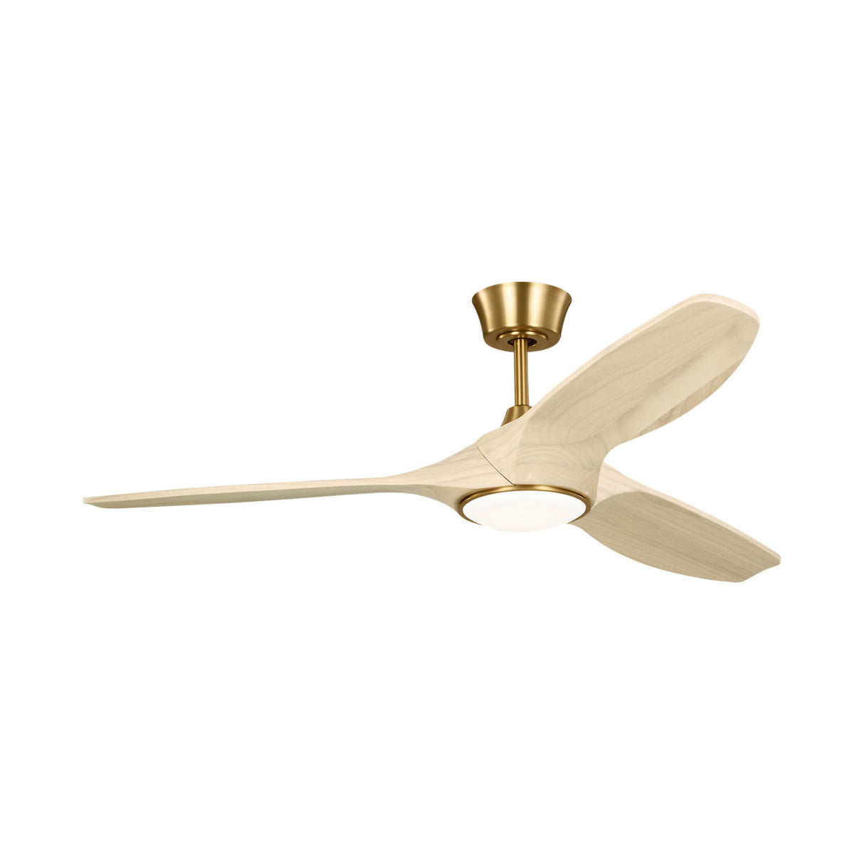 Osprey LED Smart Ceiling Fan 52", Whitewash Oak with Modern Brass