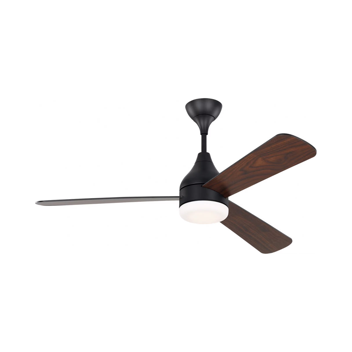 Serin LED Smart Ceiling Fan 52", Walnut and Matte Back