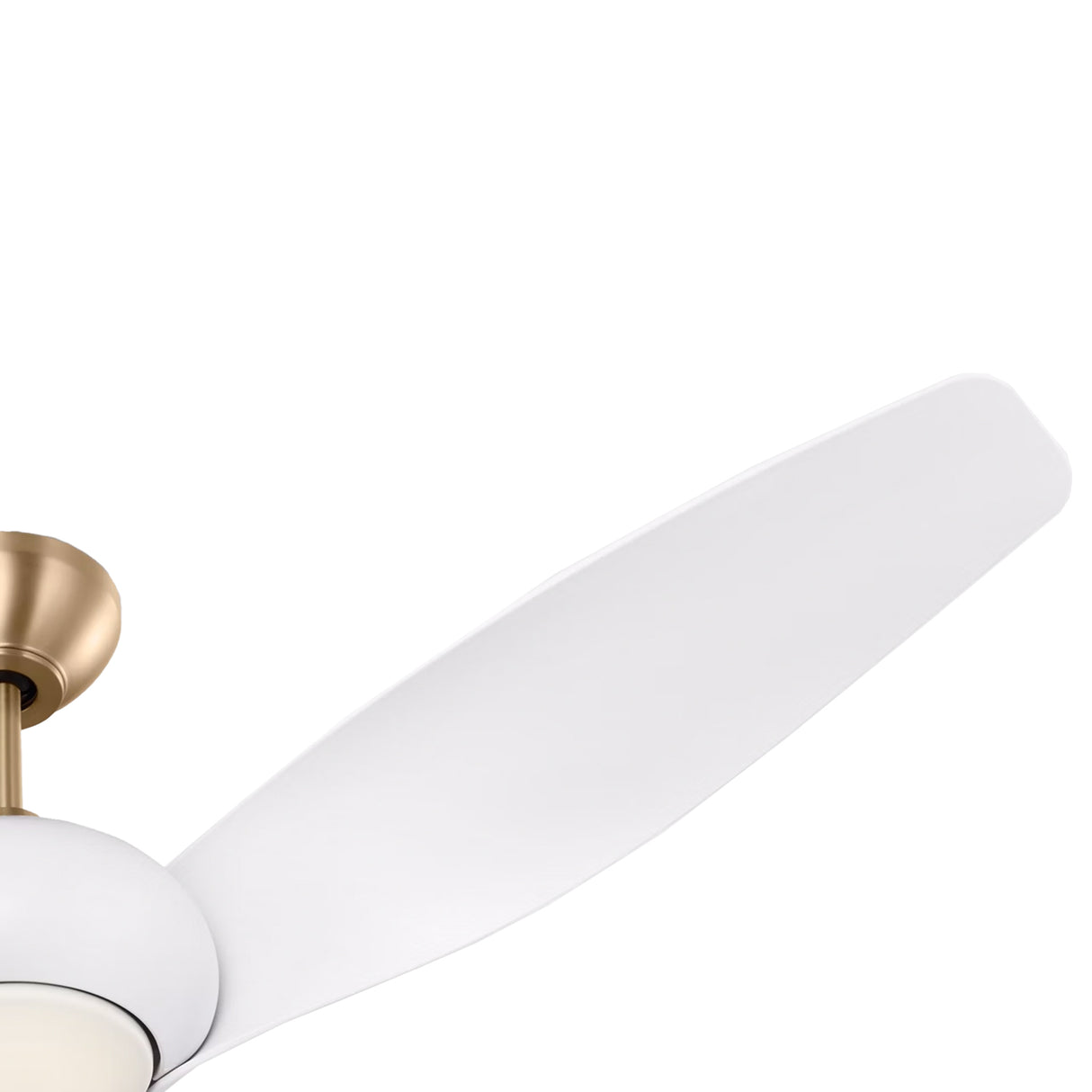 Krestel LED Smart Ceiling Fan 52", Matte White and Modern Brass