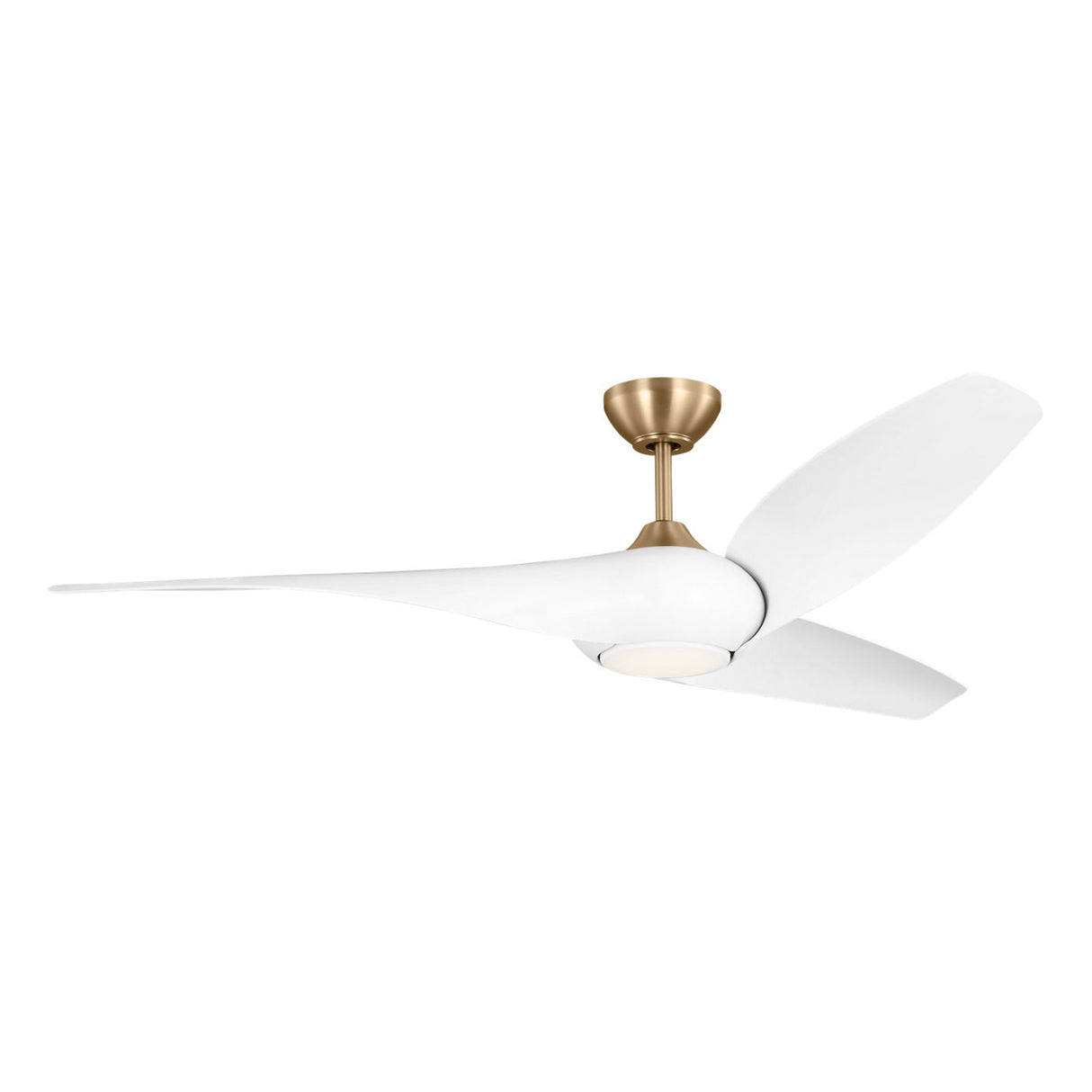 Krestel LED Smart Ceiling Fan 60", Matte White and Modern Brass