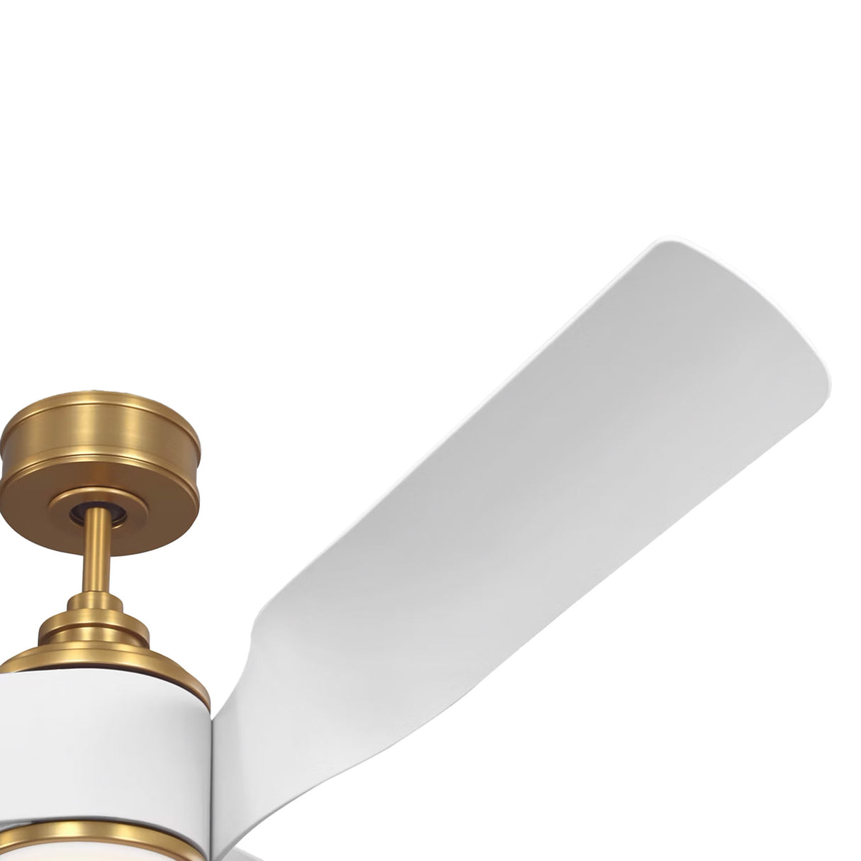 Merlin LED Smart Ceiling Fan 60", Matte White and Modern Brass