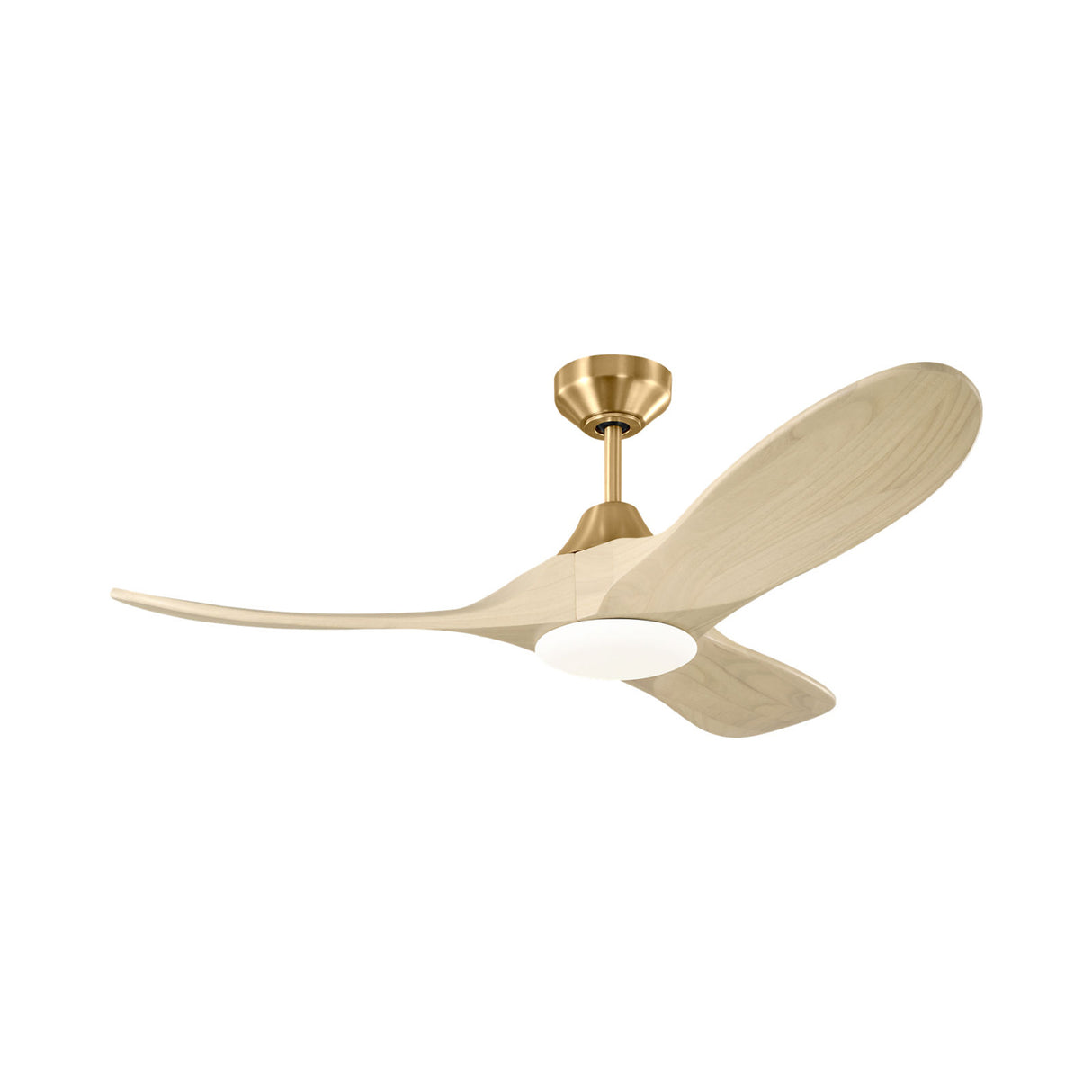 Egret LED Smart Ceiling Fan 44", Whitewash Oak and Modern Brass