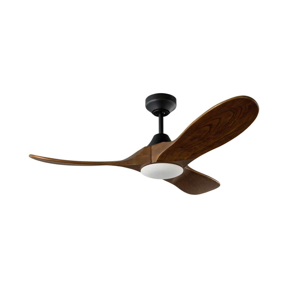 Egret LED Smart Ceiling Fan 44", Walnut Wood and Matte Black