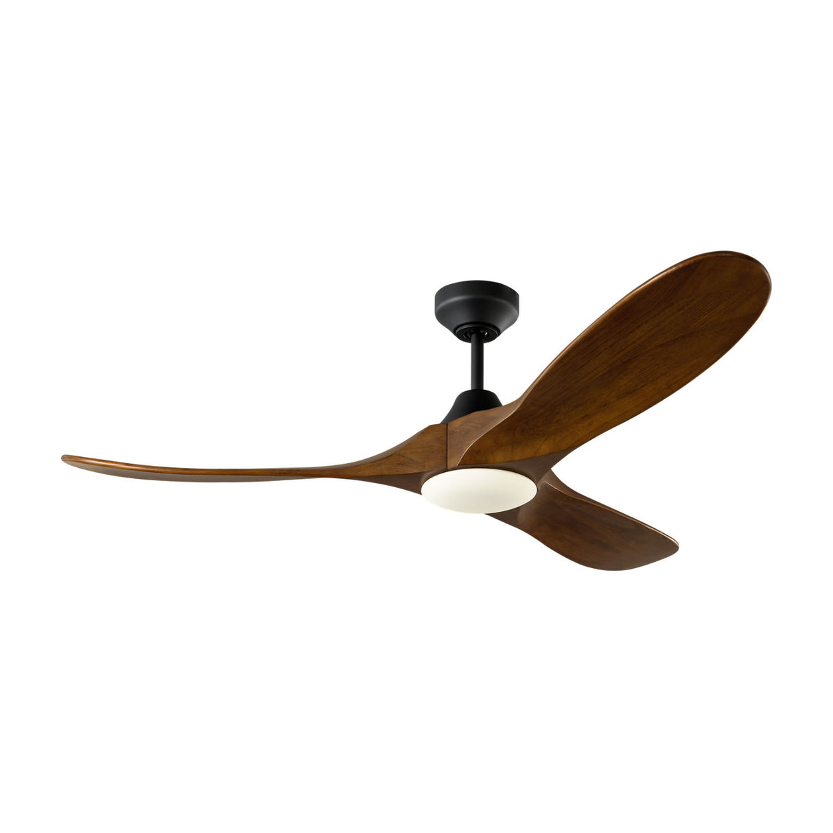 Egret LED Smart Ceiling Fan 52", Walnut Wood and Matte Black