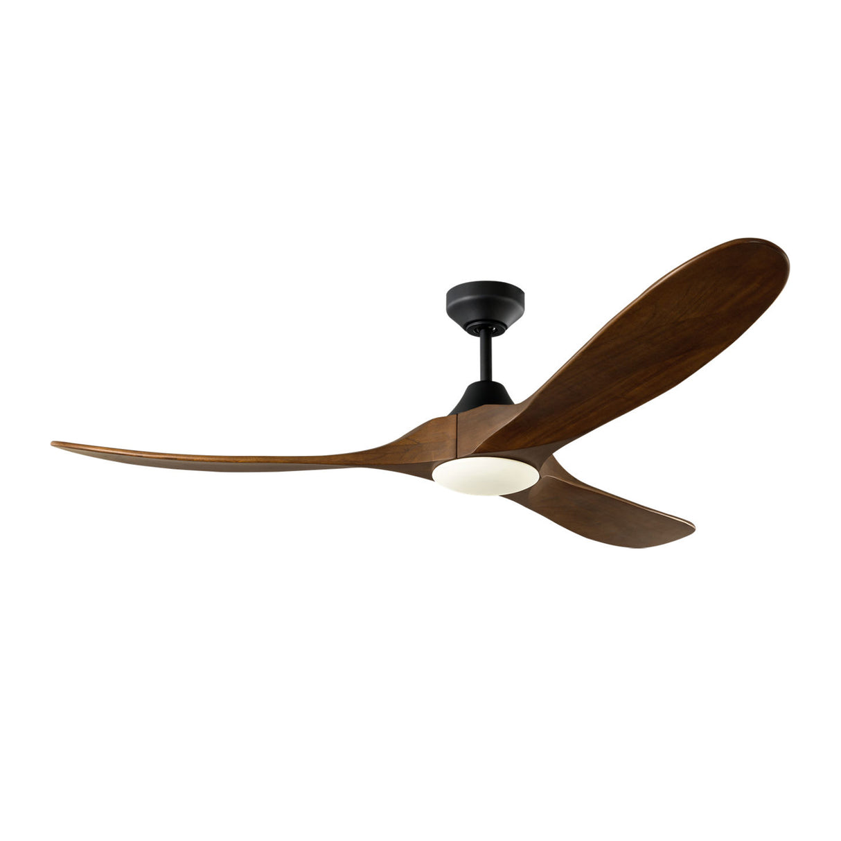 Egret LED Smart Ceiling Fan 60", Walnut Wood and Matte Black