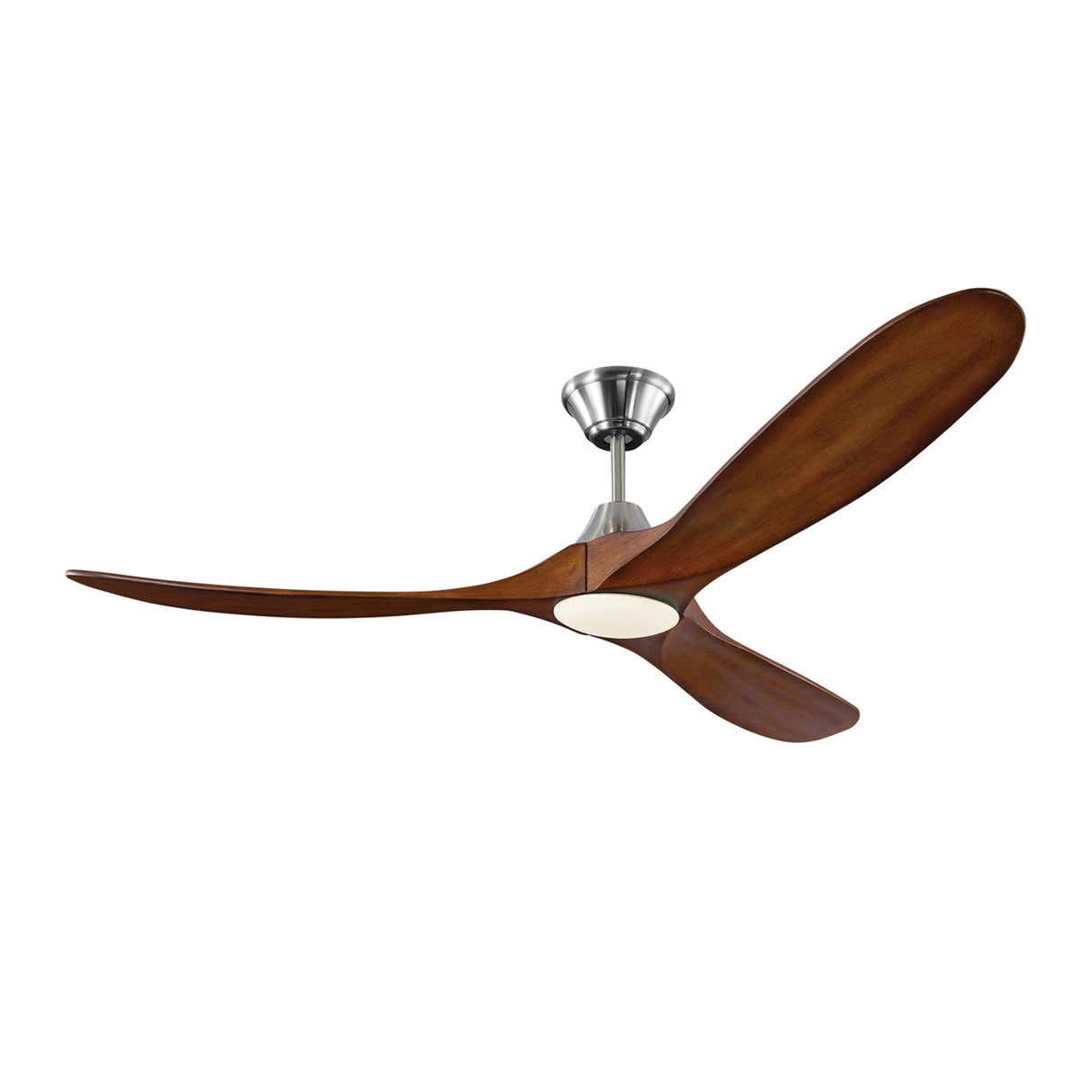 Egret LED Ceiling Fan 60", Koa Wood and Brushed Steel