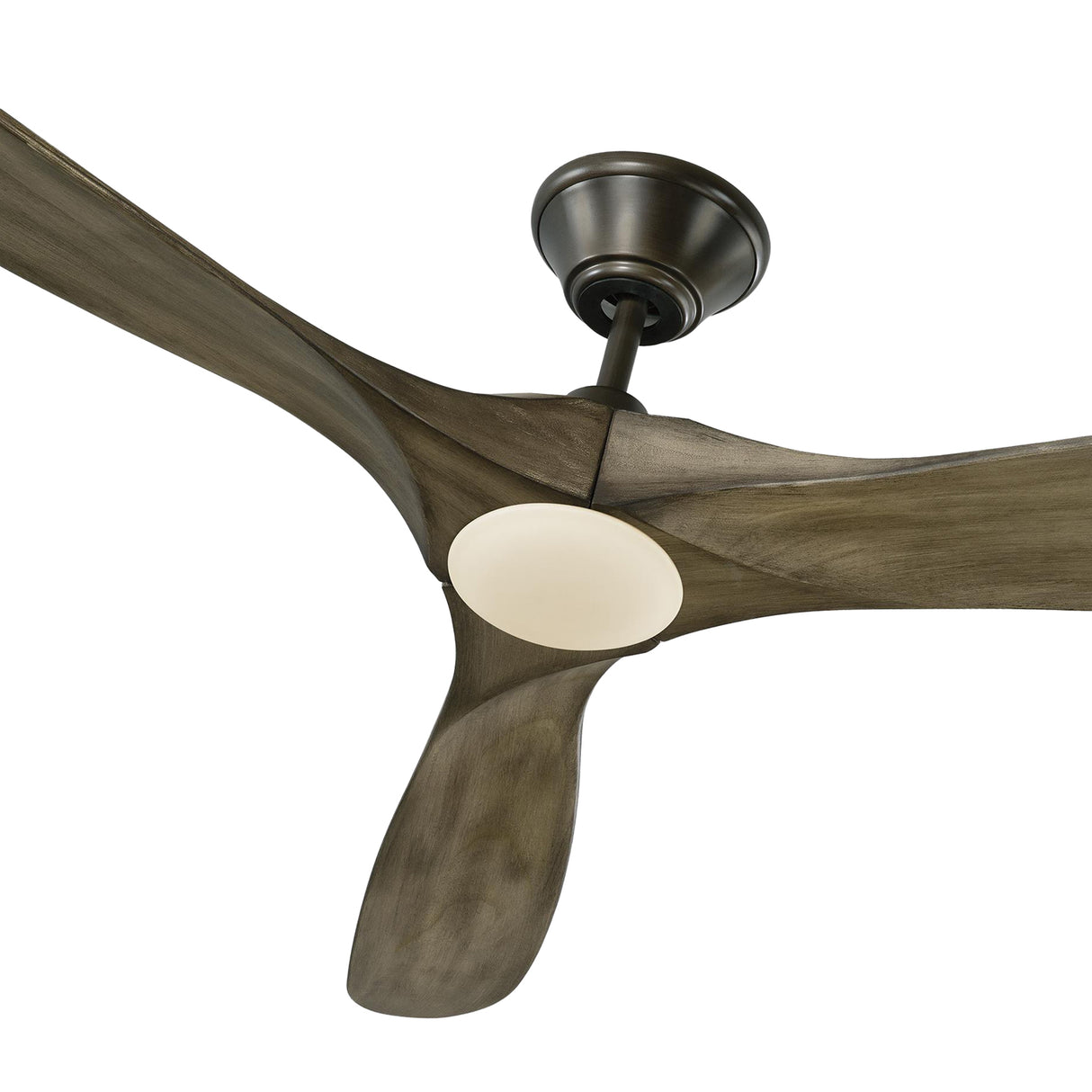 Egret LED Ceiling Fan 70", Gray Wash Oak and Aged Pewter