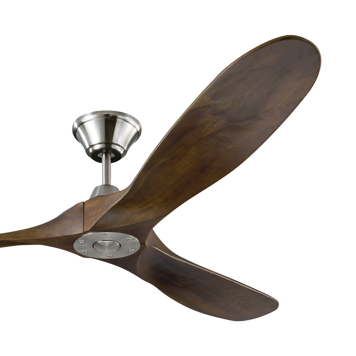 Egret Ceiling Fan 60", Walnut Wood and Brushed Steel