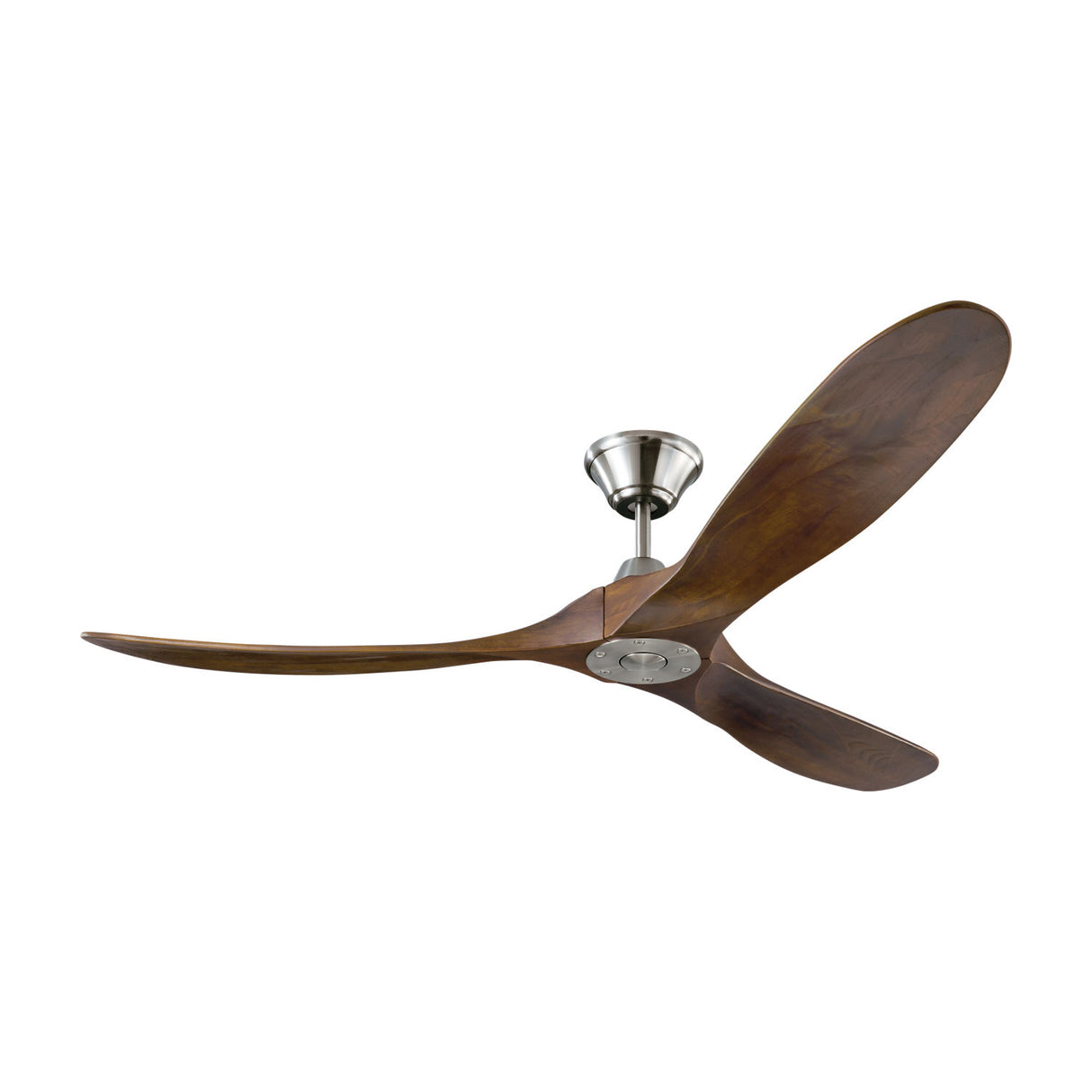 Egret Ceiling Fan 60", Walnut Wood and Brushed Steel
